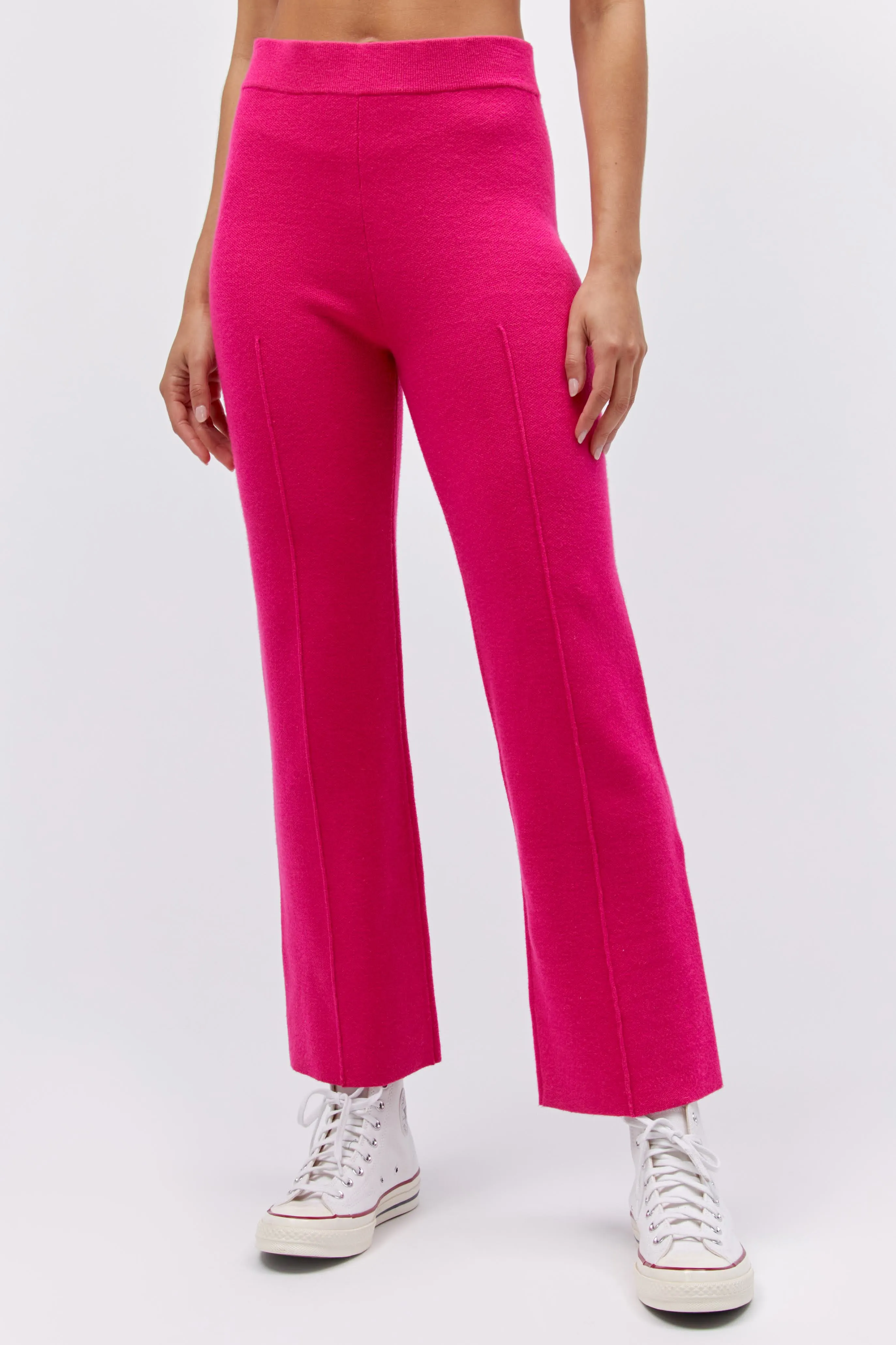 Knit Pintuck Pant in Pink Rose sold by Daydreamer