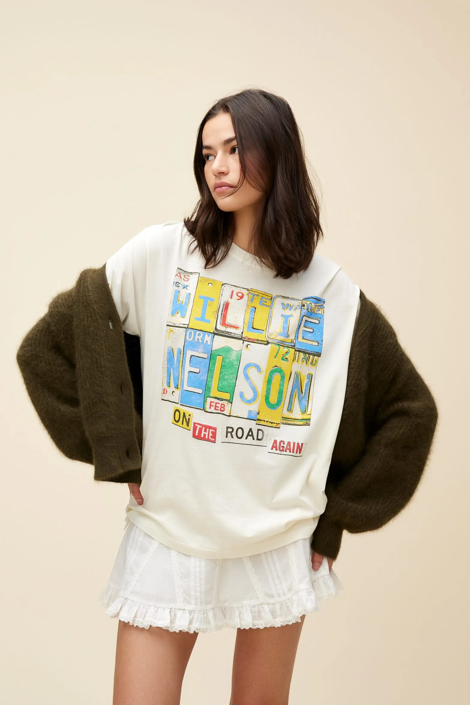 Willie Nelson On The Road Again Boyfriend Tee sold by Daydreamer product image thumbnail 4