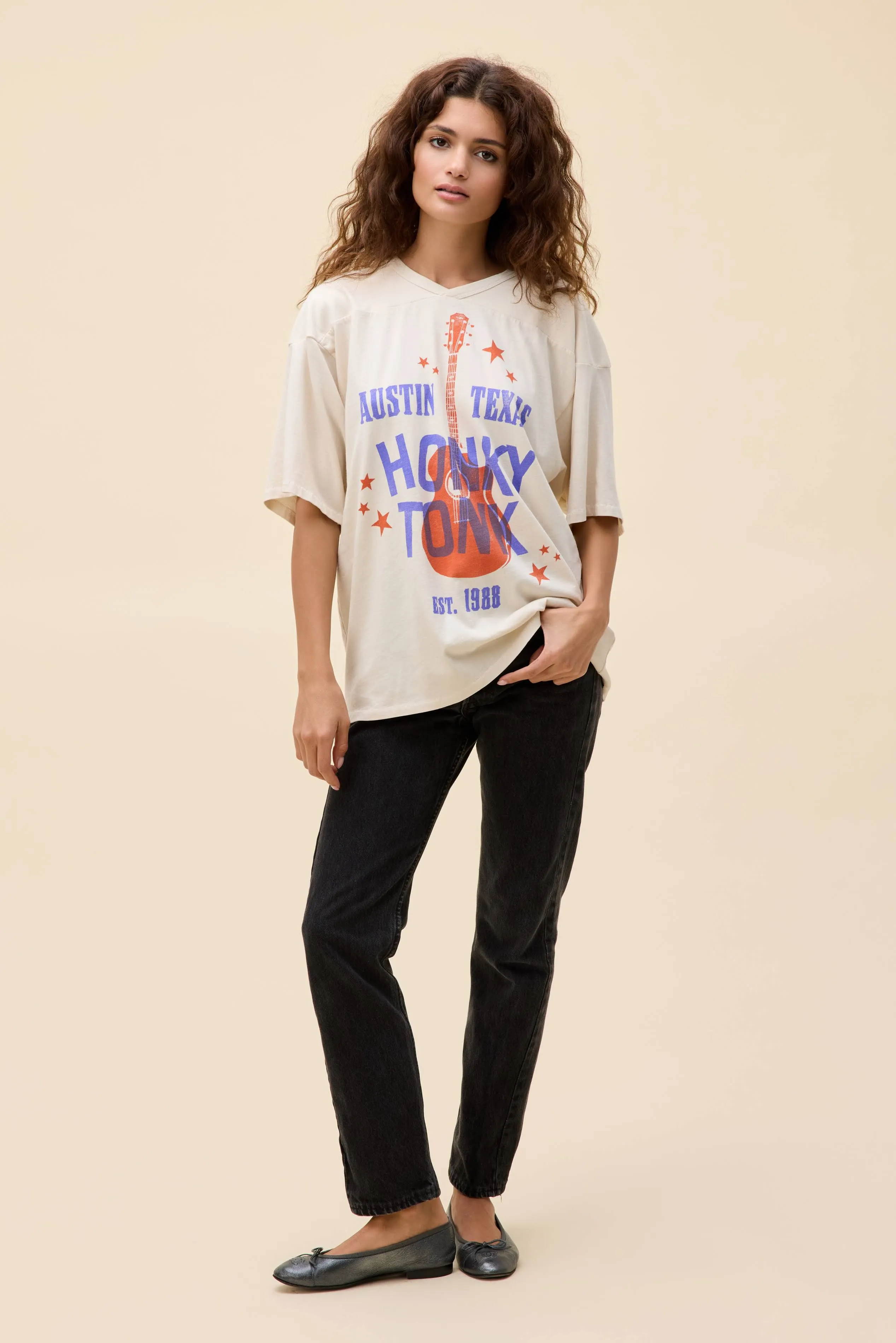 Austin Honky Tonk Oversized Jersey Tee sold by Daydreamer product image thumbnail 3