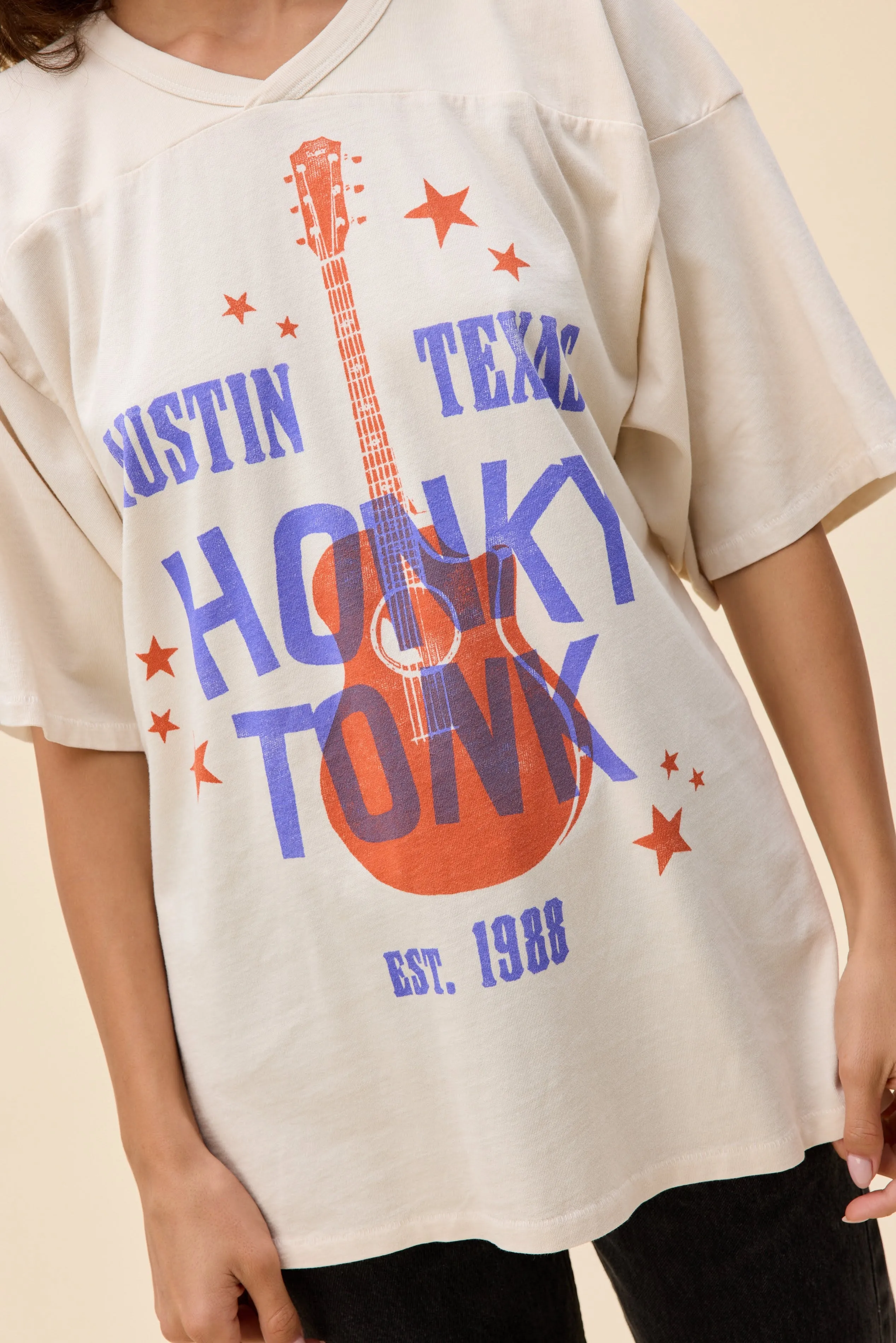 Austin Honky Tonk Oversized Jersey Tee sold by Daydreamer product image thumbnail 2