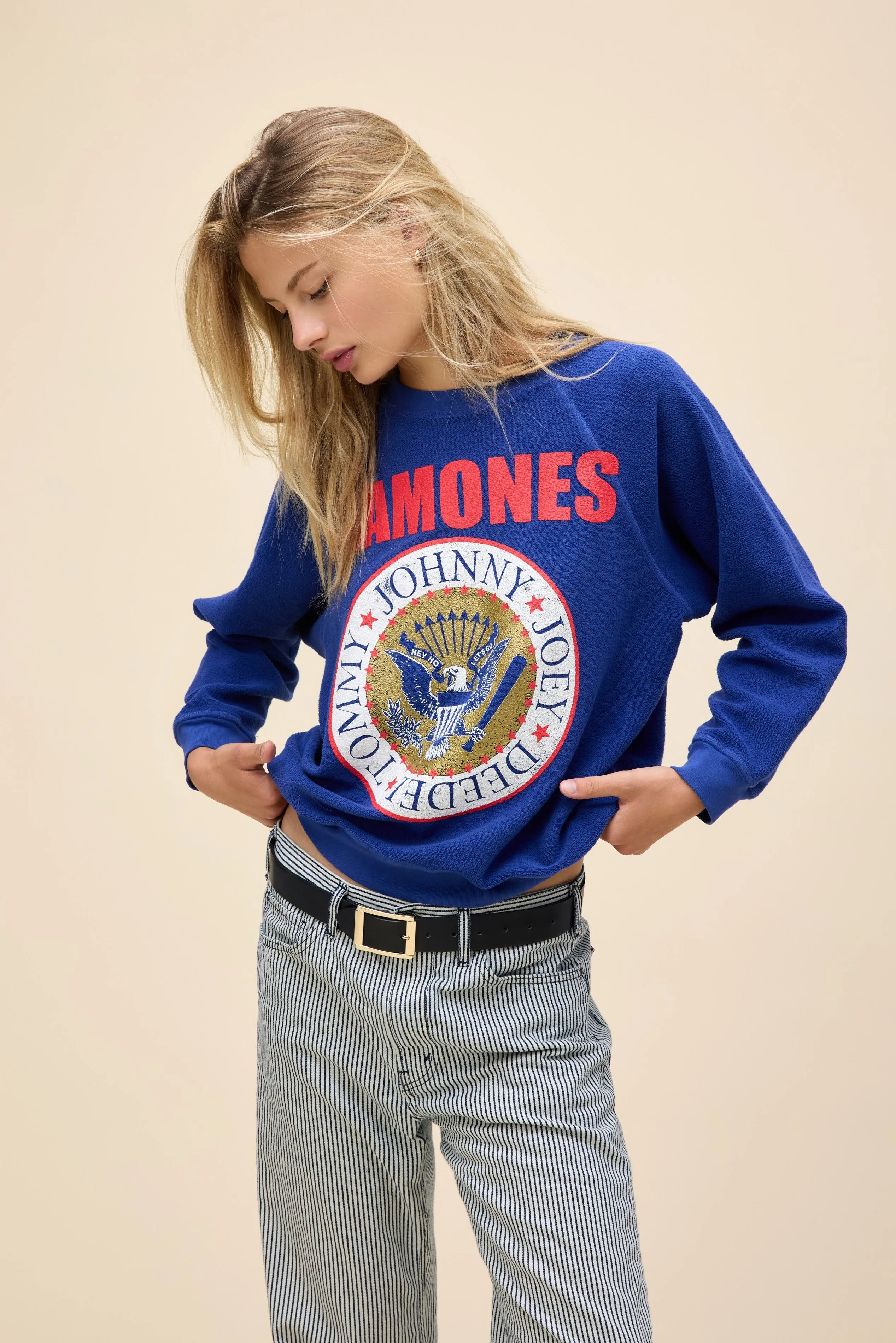 Ramones Gold Seal Reverse Raglan Sweatshirt sold by Daydreamer product image thumbnail 3