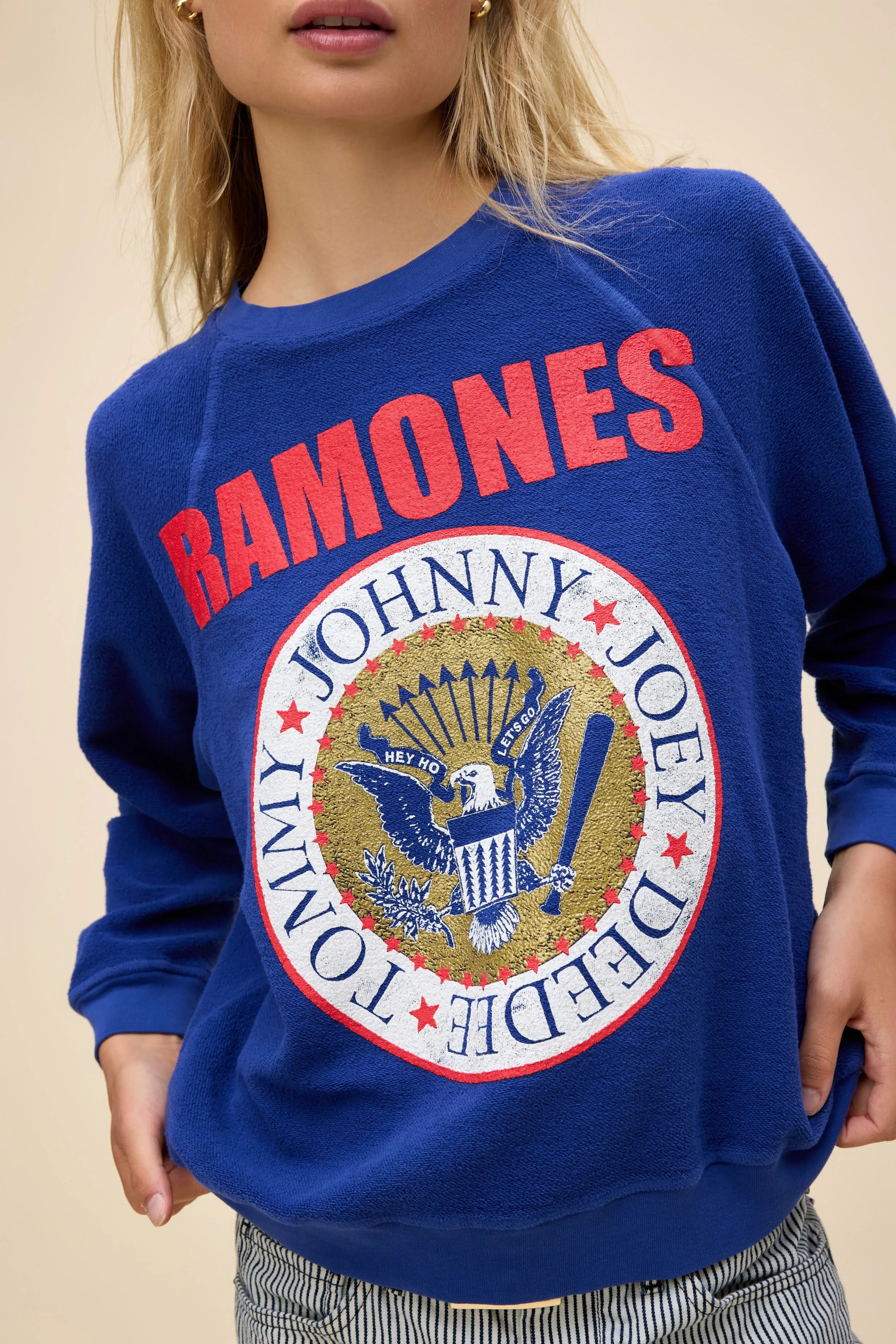 Ramones Gold Seal Reverse Raglan Sweatshirt sold by Daydreamer product image thumbnail 2