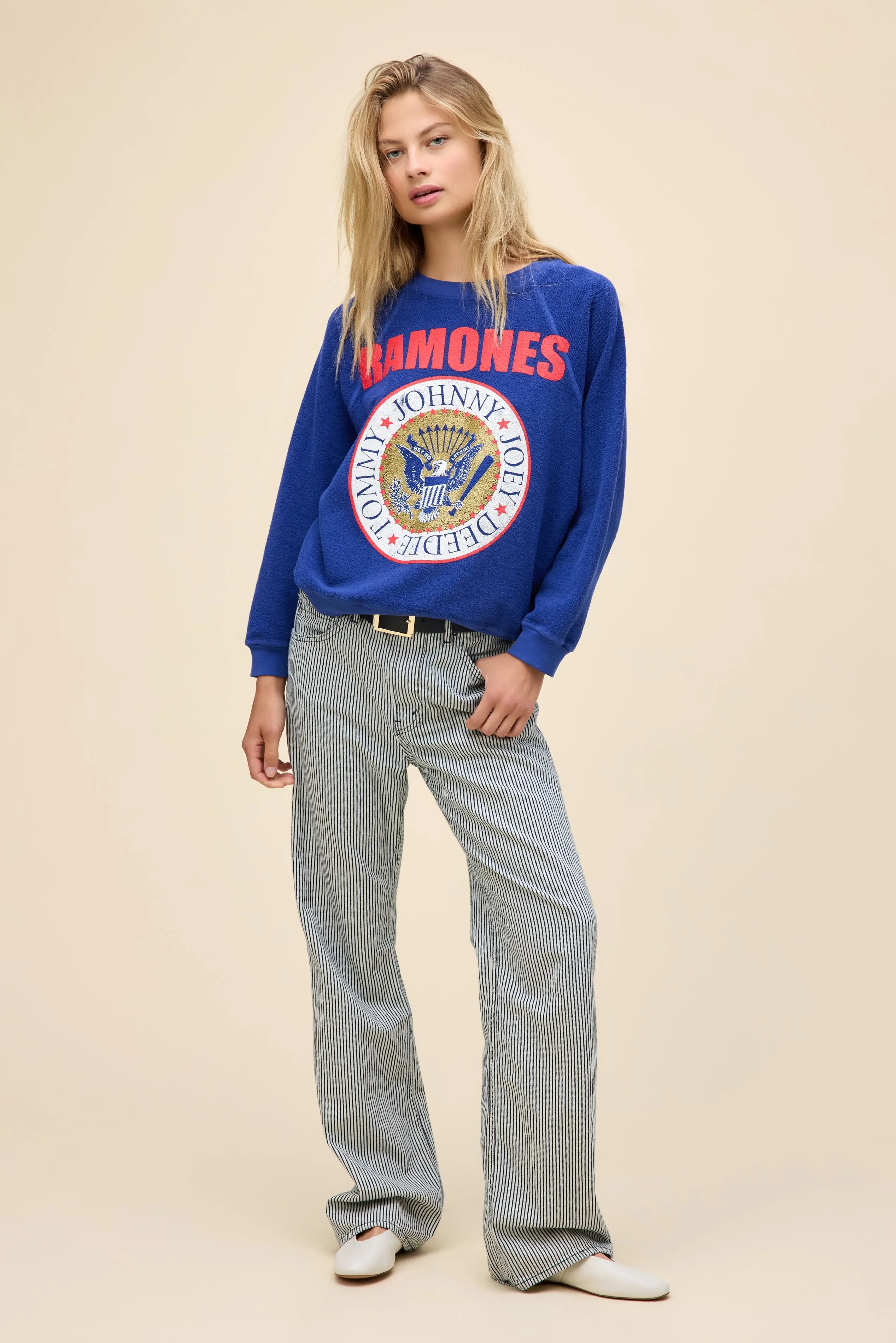 Ramones Gold Seal Reverse Raglan Sweatshirt sold by Daydreamer product image thumbnail 5