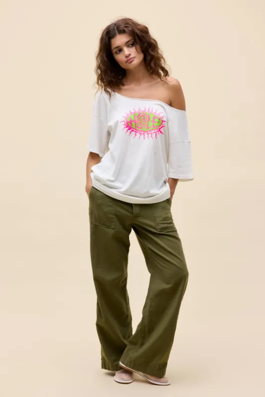 Hole Sun Logo Off-The-Shoulder Merch Tee sold by Daydreamer
