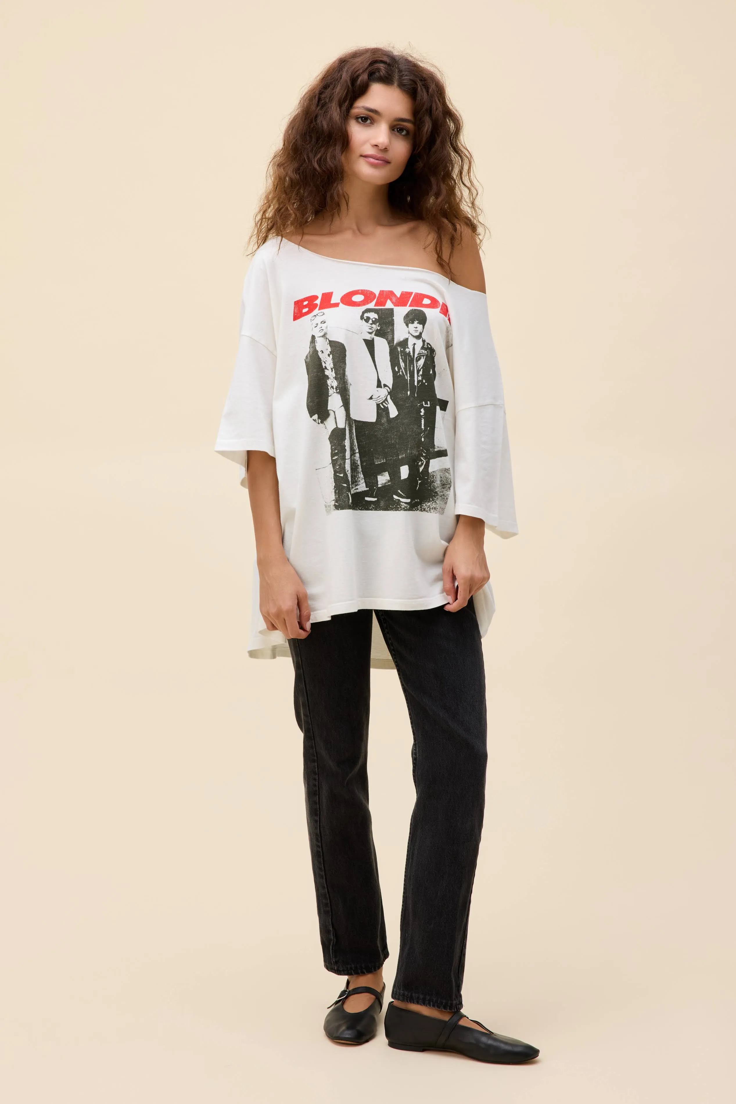 Blondie Self-Titled Off-The-Shoulder OS Tee sold by Daydreamer product image thumbnail 2