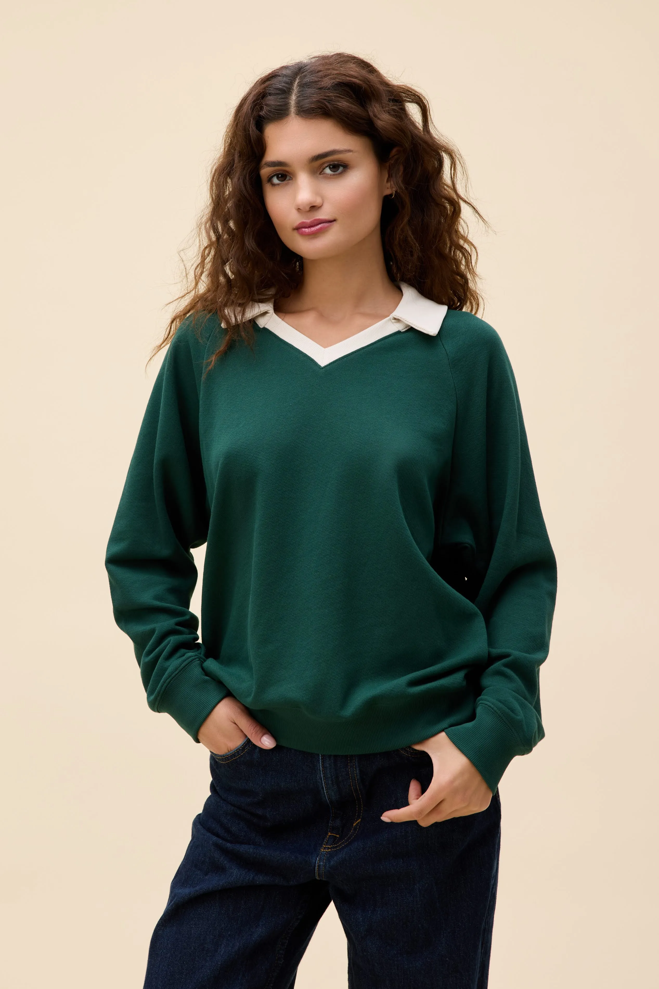 Solid Polo Sweatshirt sold by Daydreamer