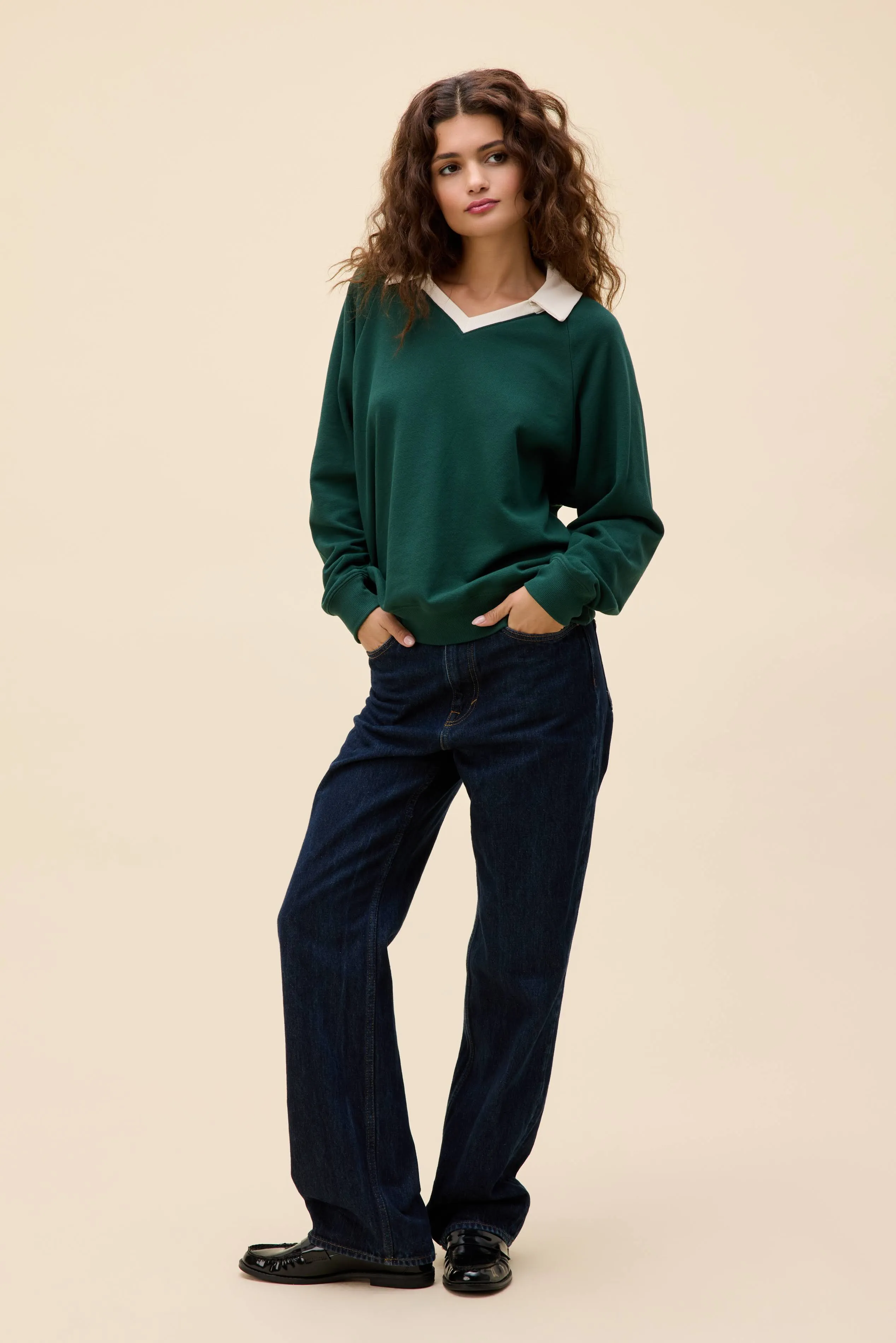 Solid Polo Sweatshirt sold by Daydreamer product image thumbnail 3