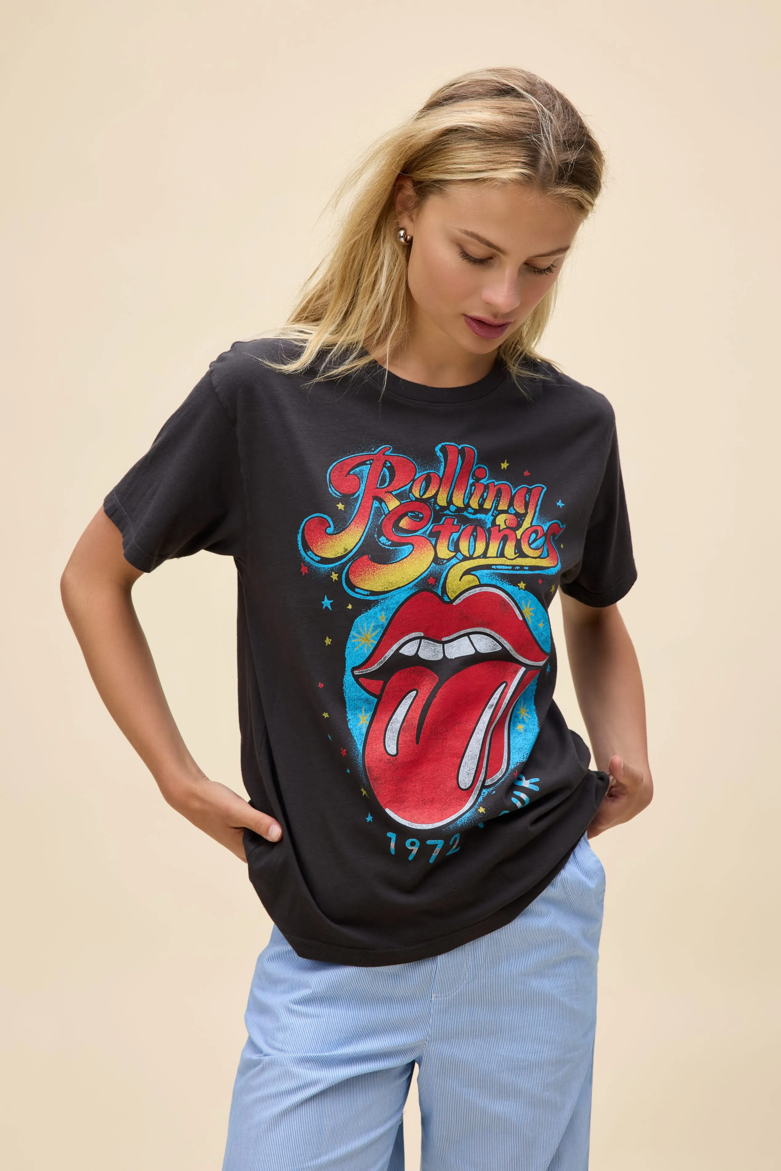 Rolling Stones 1972 Tour Boyfriend Tee sold by Daydreamer