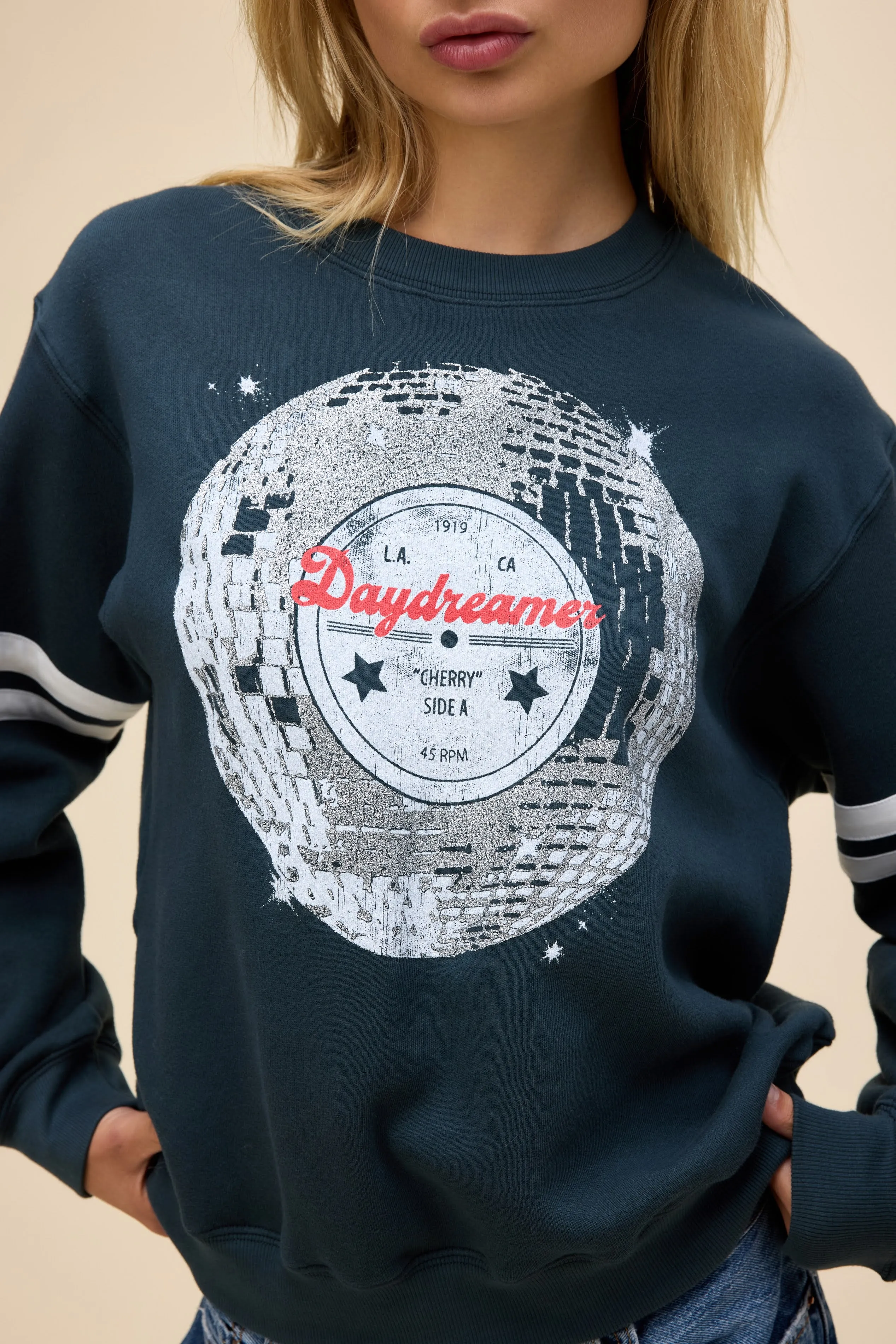 Daydreamer Disco Ball Varsity Sweatshirt sold by Daydreamer product image thumbnail 2