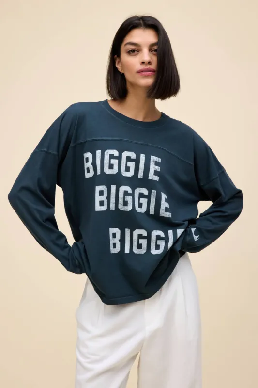 The Notorious B.I.G. Biggie Biggie Biggie Varsity Long Sleeve sold by Daydreamer