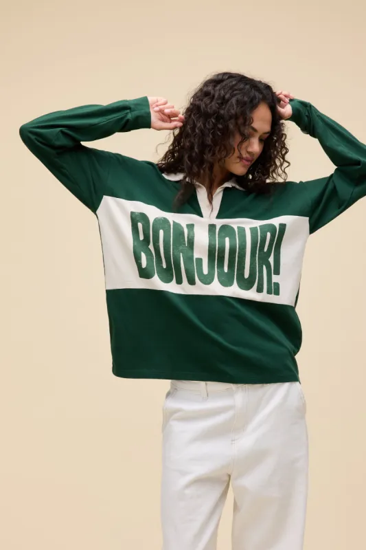 Bonjour! Rugby Long Sleeve sold by Daydreamer