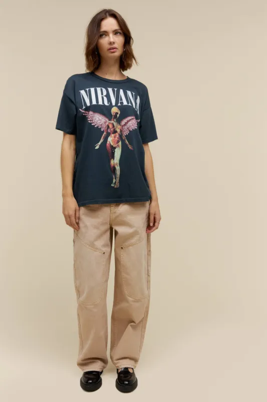 Nirvana In Utero Cover Merch Tee in Vintage Black sold by Daydreamer