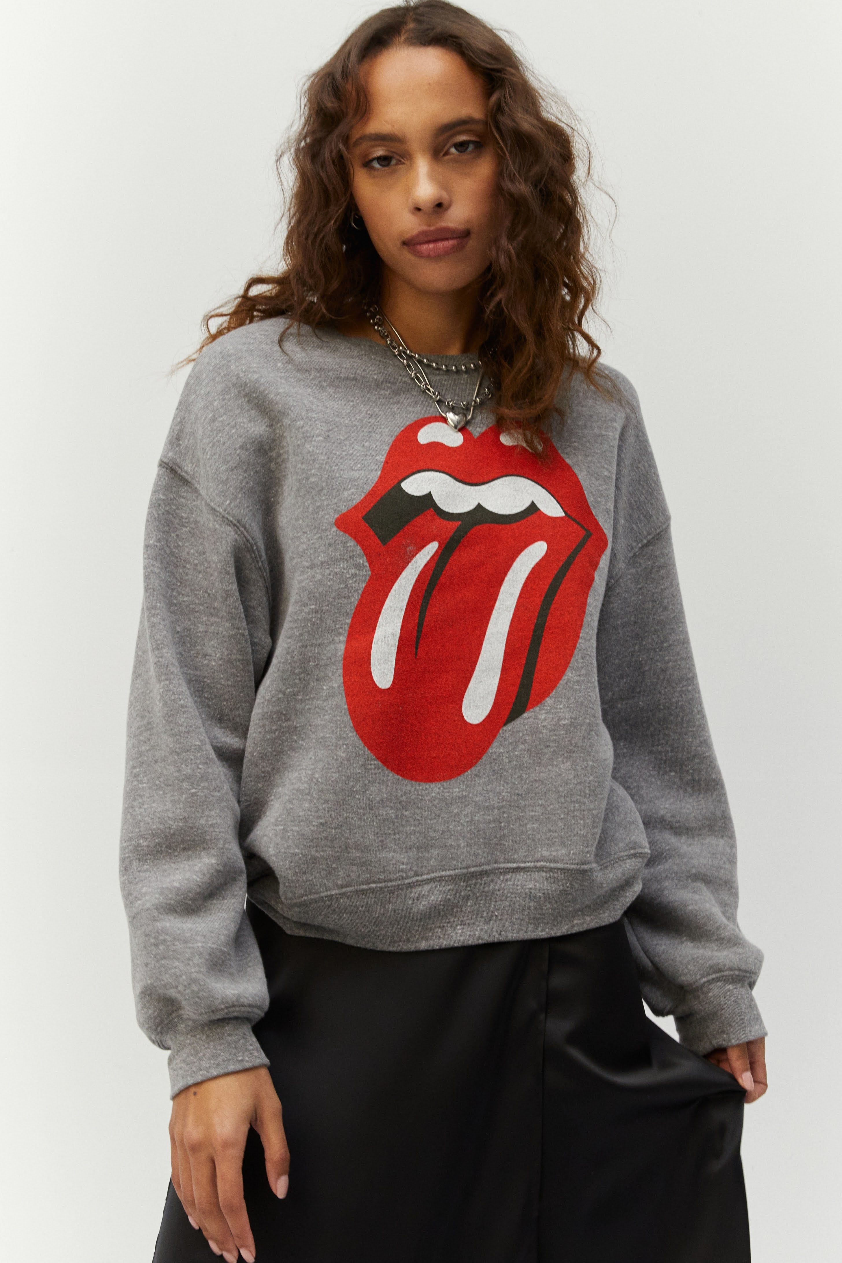 Rolling Stones Tongue Oversized Crew sold by Daydreamer