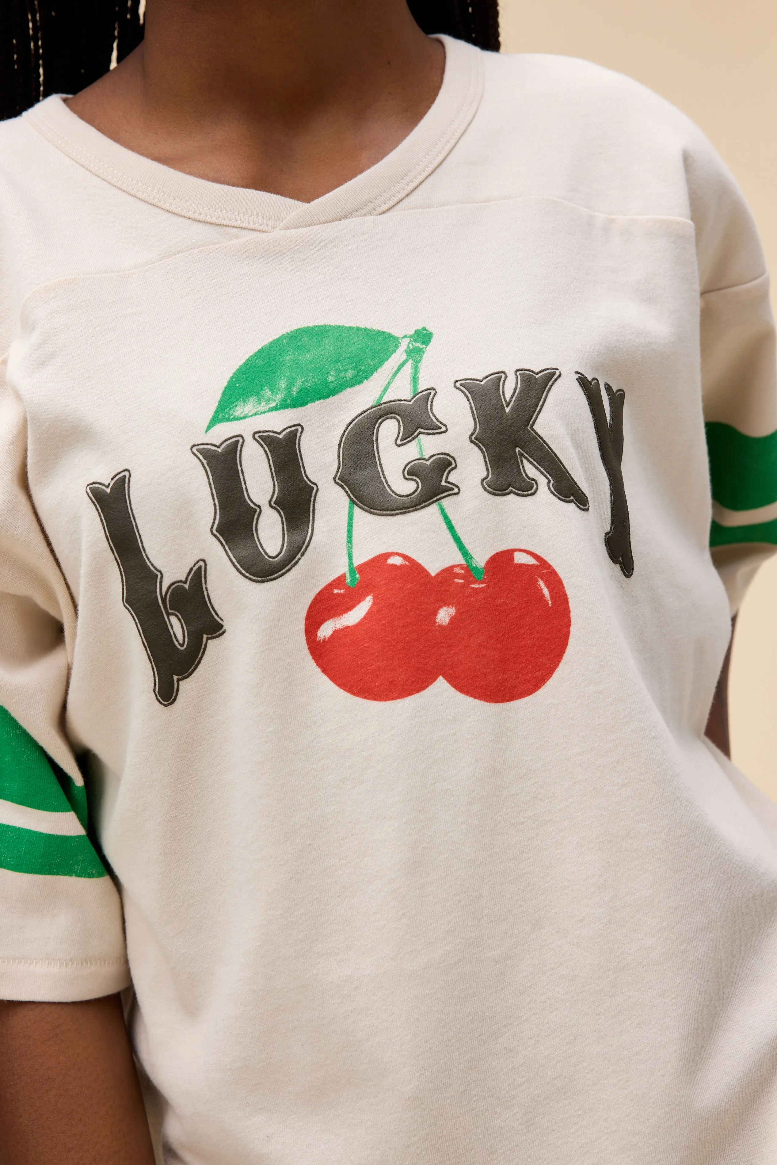 Lucky Cherries Oversized Jersey Tee sold by Daydreamer product image thumbnail 3