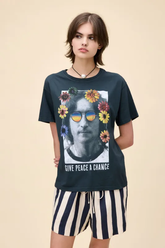 John Lennon Give Peace a Chance Boyfriend Tee sold by Daydreamer