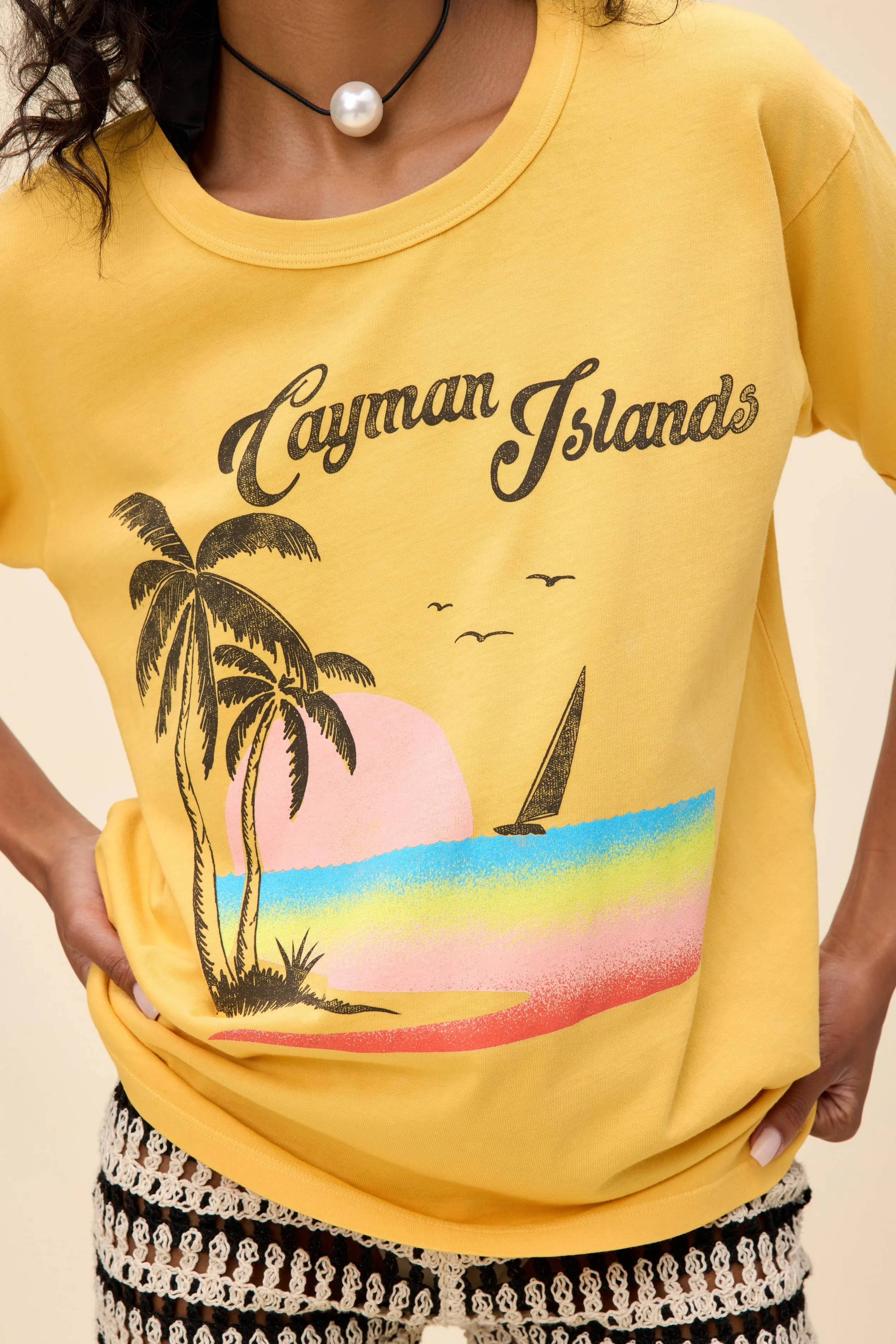 Cayman Islands Oversized Ringer Tee sold by Daydreamer product image thumbnail 2