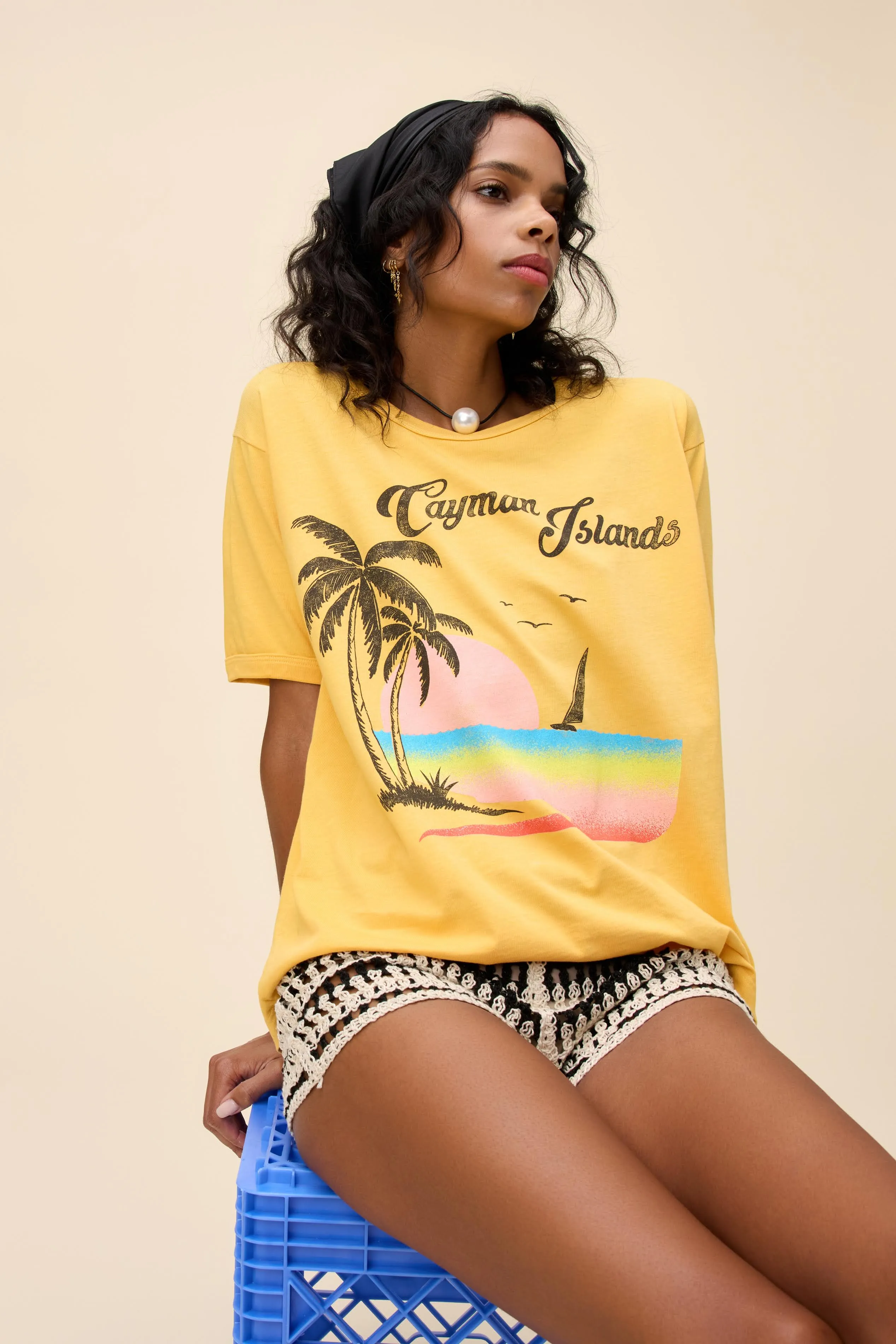 Cayman Islands Oversized Ringer Tee sold by Daydreamer