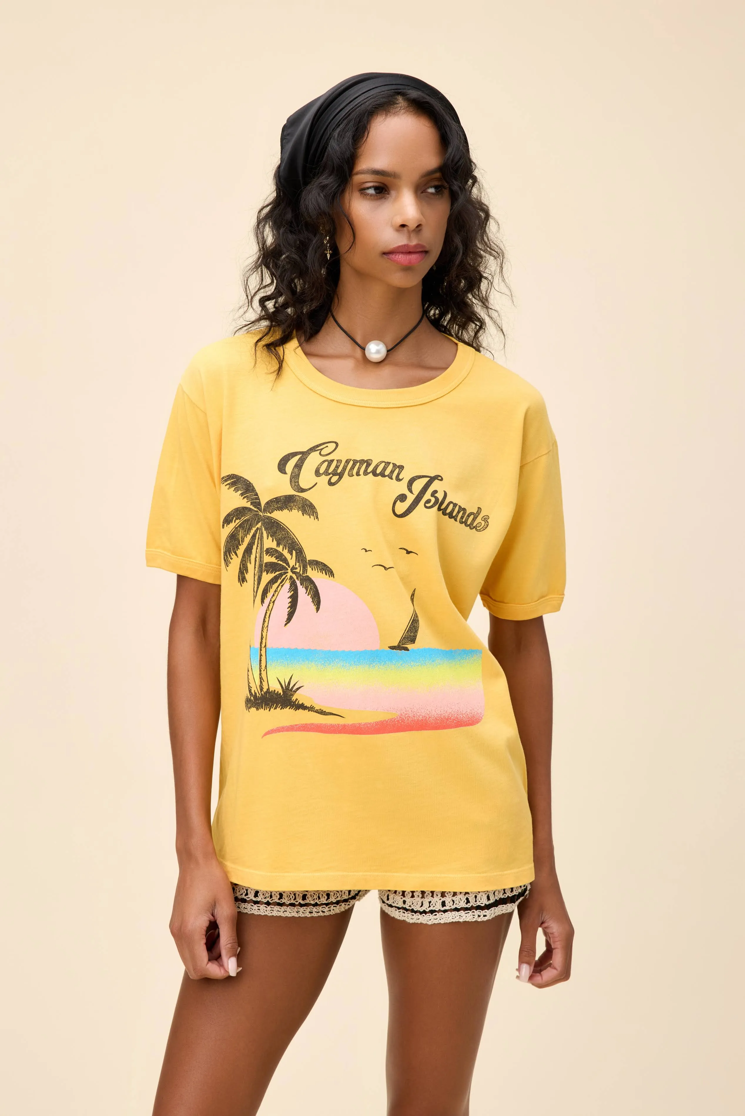 Cayman Islands Oversized Ringer Tee sold by Daydreamer product image thumbnail 5