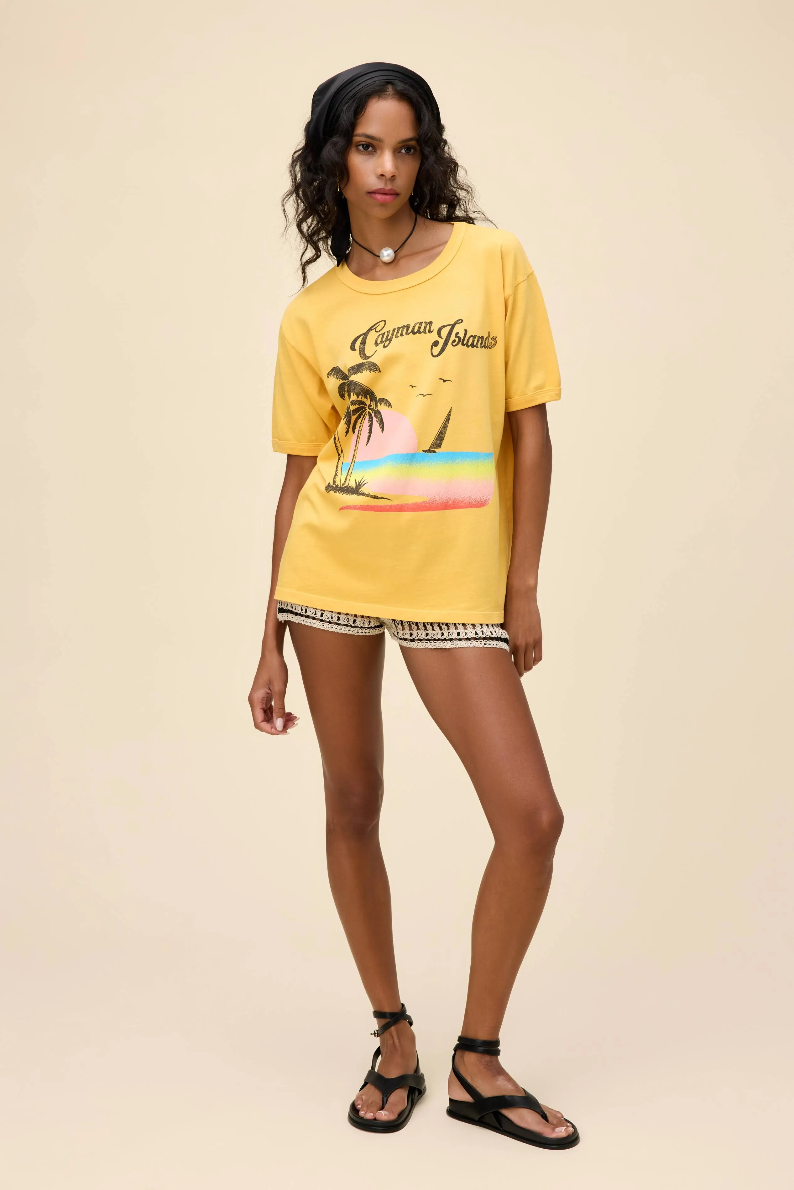 Cayman Islands Oversized Ringer Tee sold by Daydreamer product image thumbnail 4