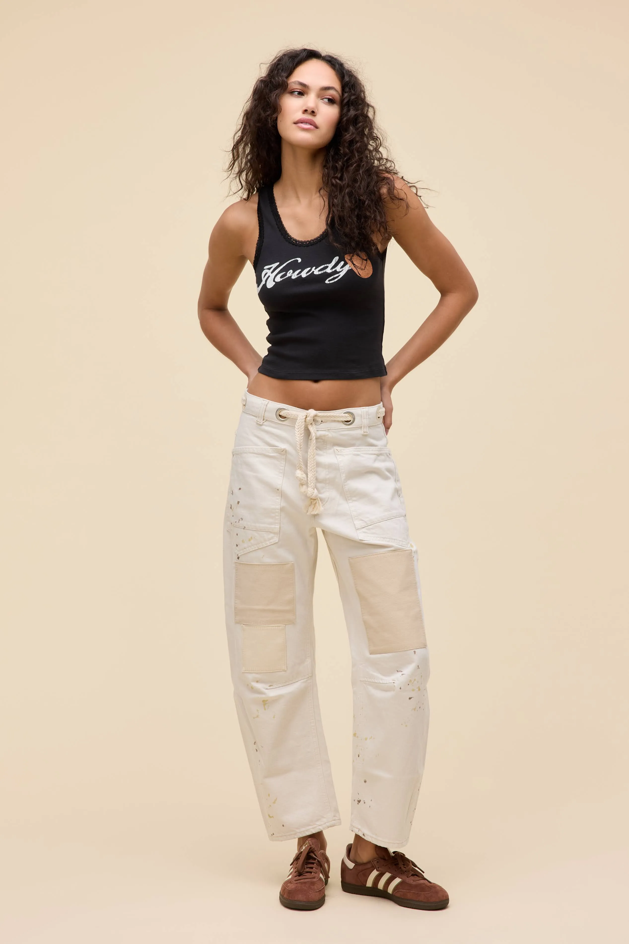 Howdy Cowboy Lace Trim Tank sold by Daydreamer product image thumbnail 5