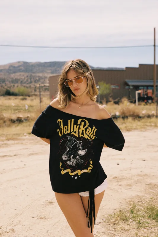 Jelly Roll Son of a Sinner Off-The-Shoulder Tee sold by Daydreamer