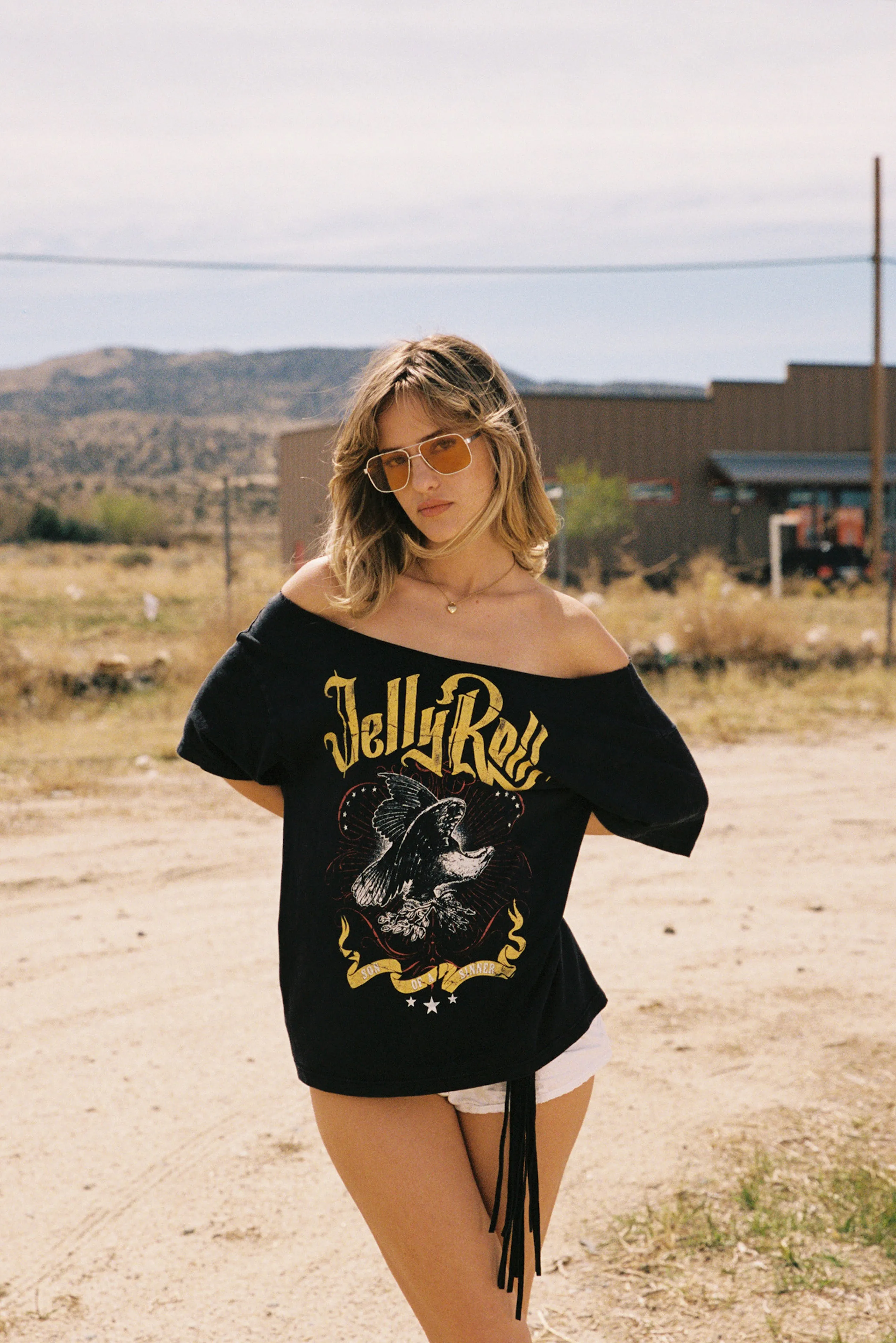 Jelly Roll Son of a Sinner Off-The-Shoulder Tee sold by Daydreamer