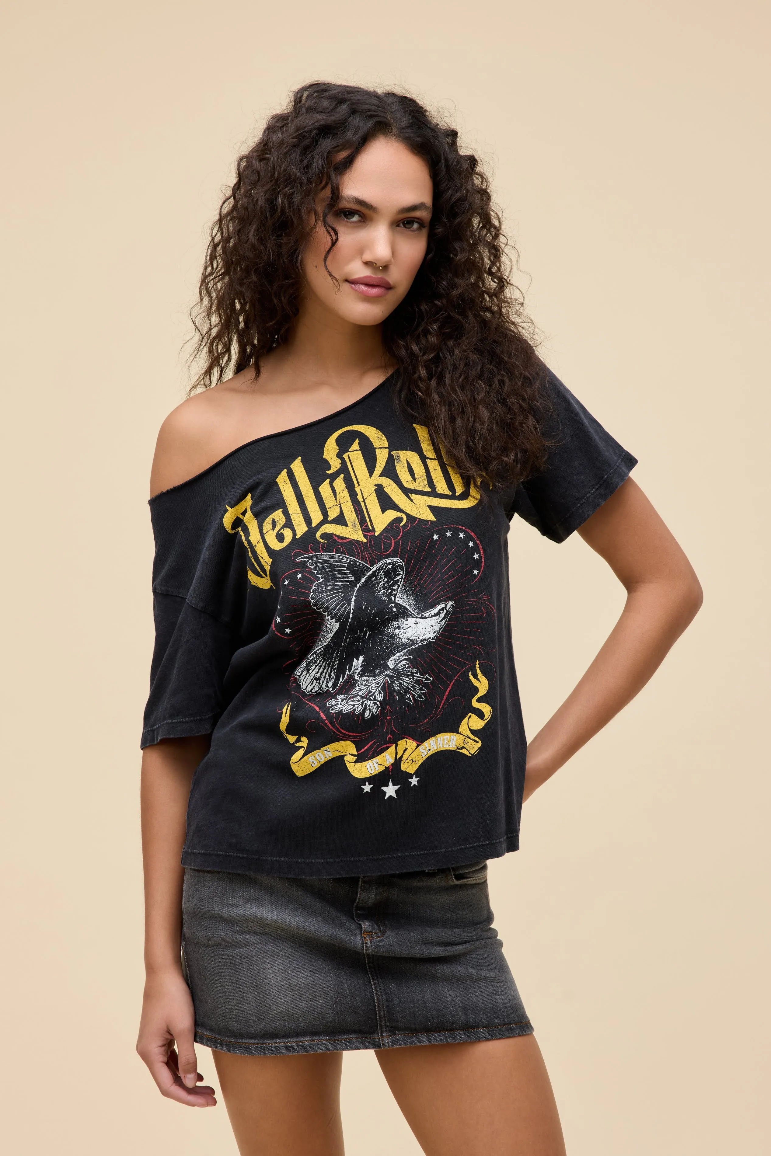 Jelly Roll Son of a Sinner Off-The-Shoulder Tee sold by Daydreamer product image thumbnail 3