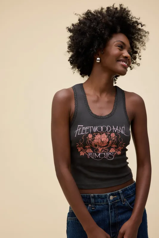 Fleetwood Mac Floral Lace Trim Tank sold by Daydreamer
