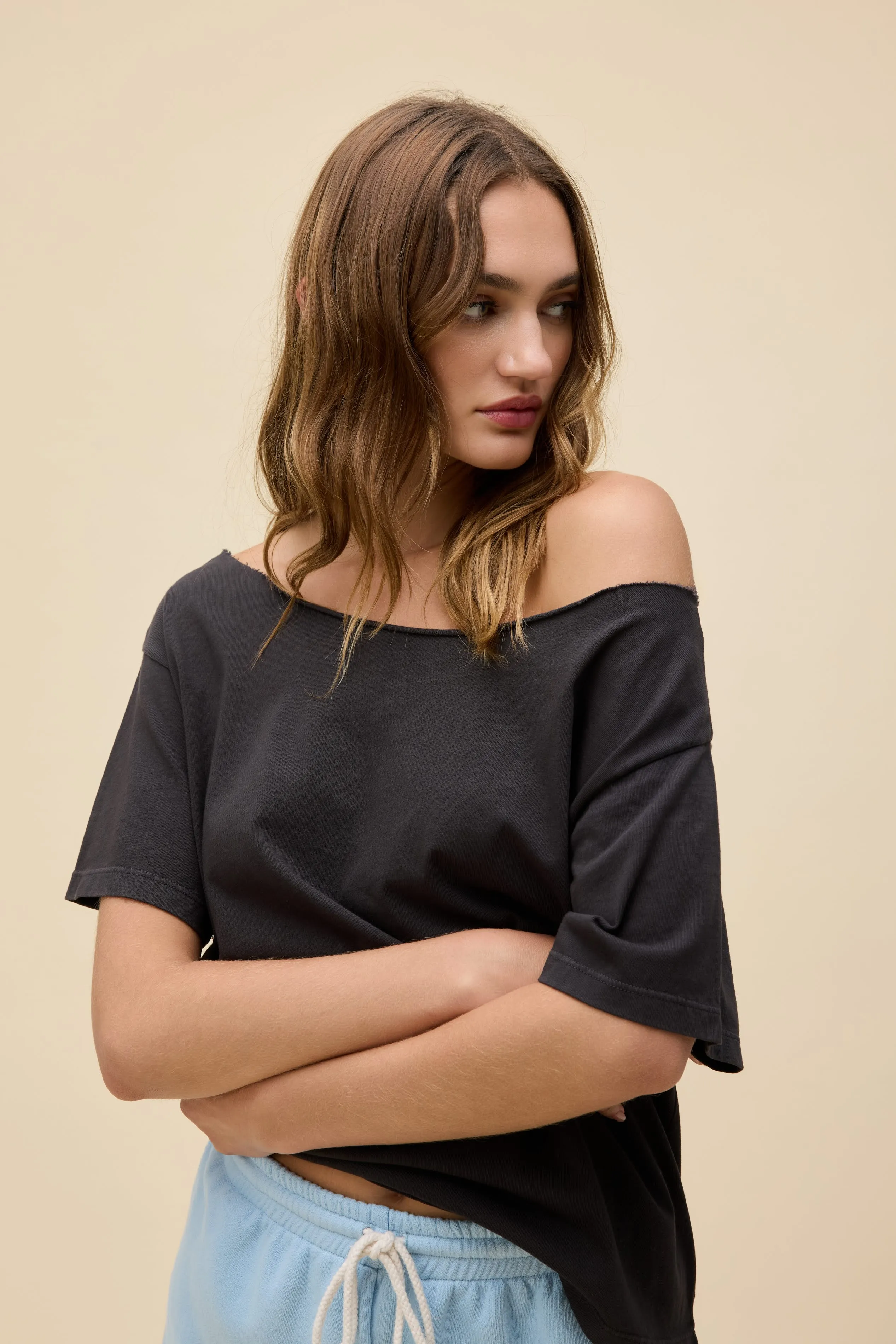 Solid Off-The-Shoulder Tee sold by Daydreamer product image thumbnail 2