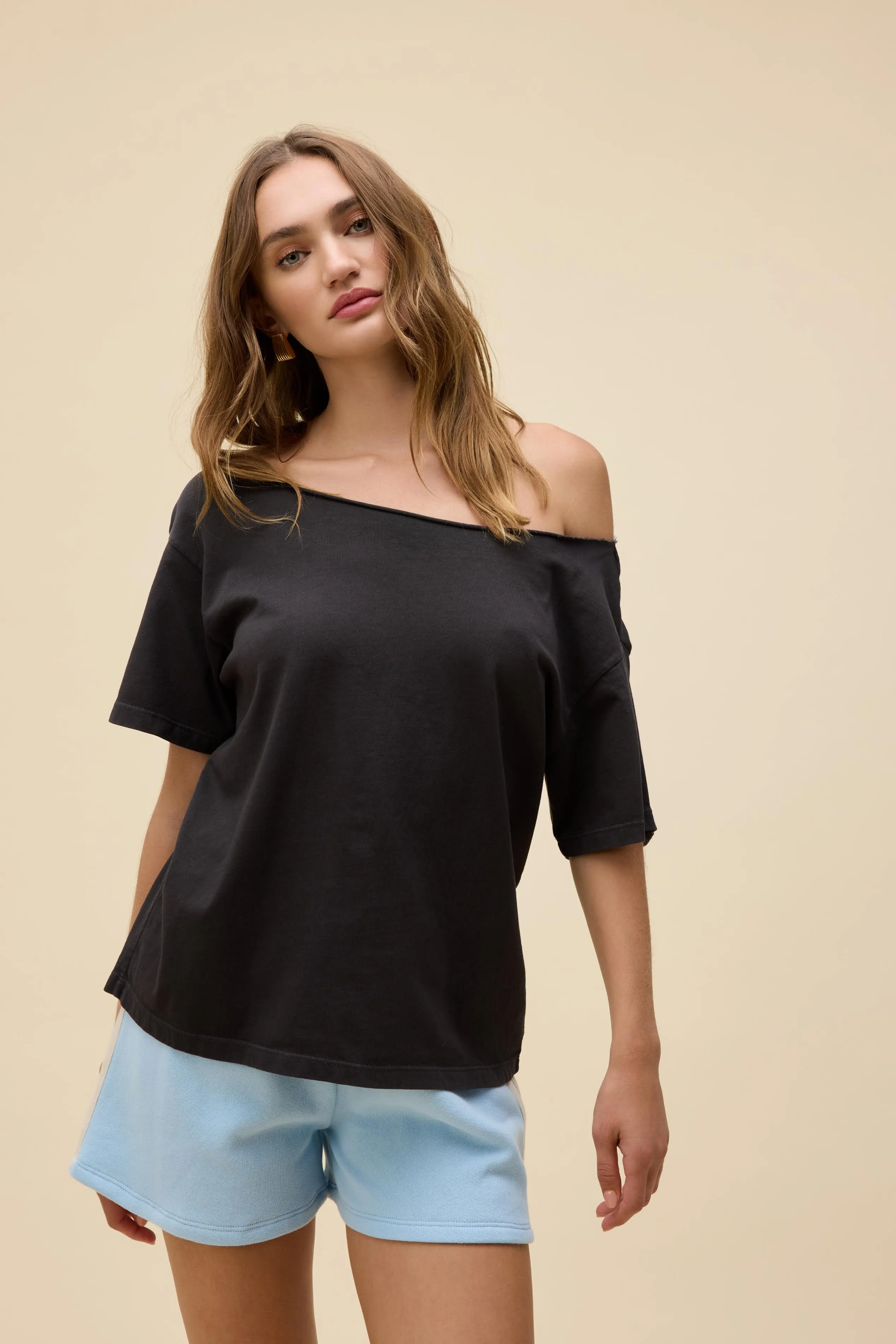 Solid Off-The-Shoulder Tee sold by Daydreamer