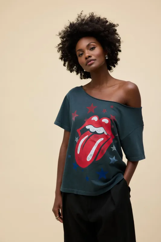 Rolling Stones Stars Off-The-Shoulder Tee sold by Daydreamer