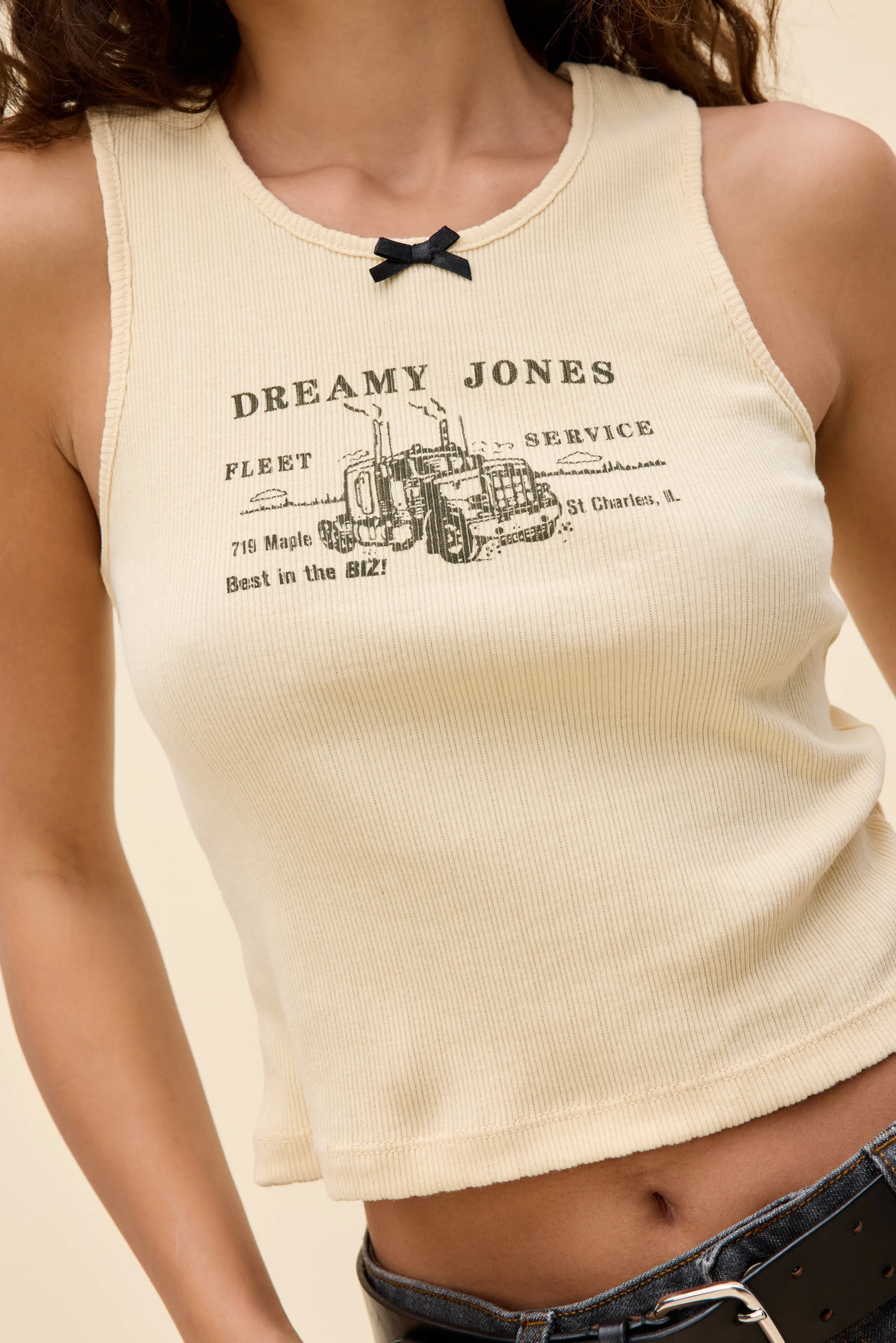Dreamy Jones Bow Pointelle Tank sold by Daydreamer product image thumbnail 2