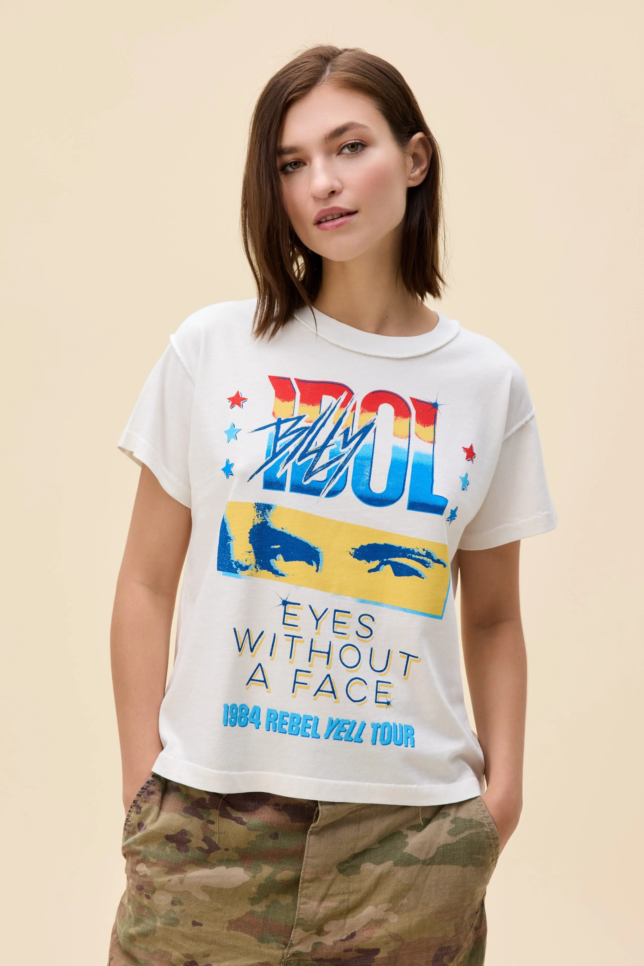 Billy Idol Eyes Without A Face Reverse GF Tee sold by Daydreamer product image thumbnail 5