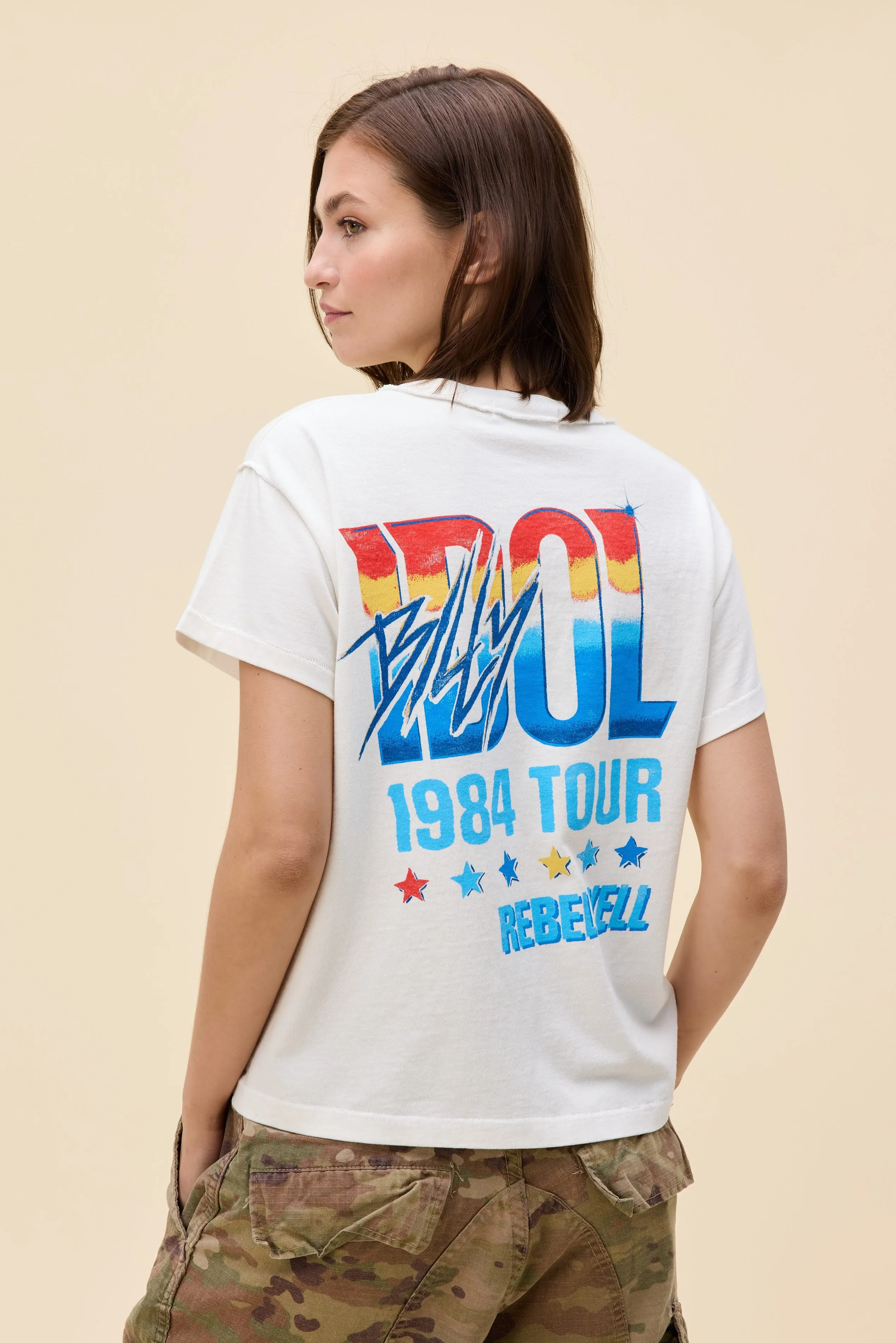 Billy Idol Eyes Without A Face Reverse GF Tee sold by Daydreamer product image thumbnail 2