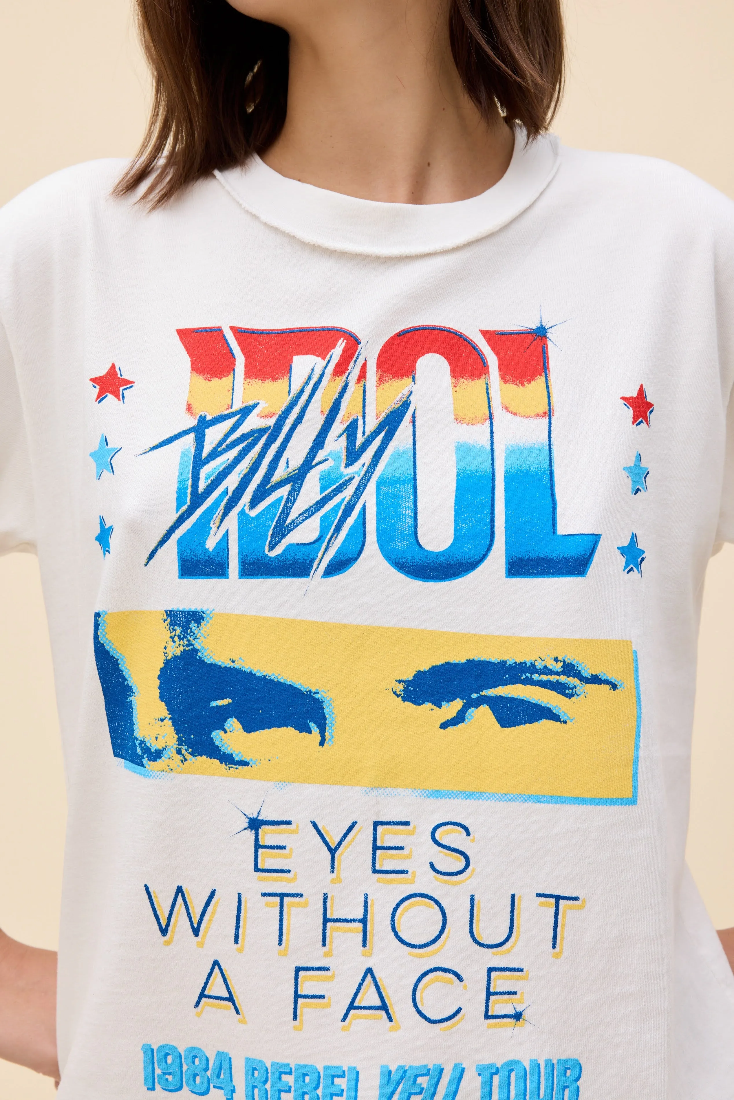 Billy Idol Eyes Without A Face Reverse GF Tee sold by Daydreamer product image thumbnail 4