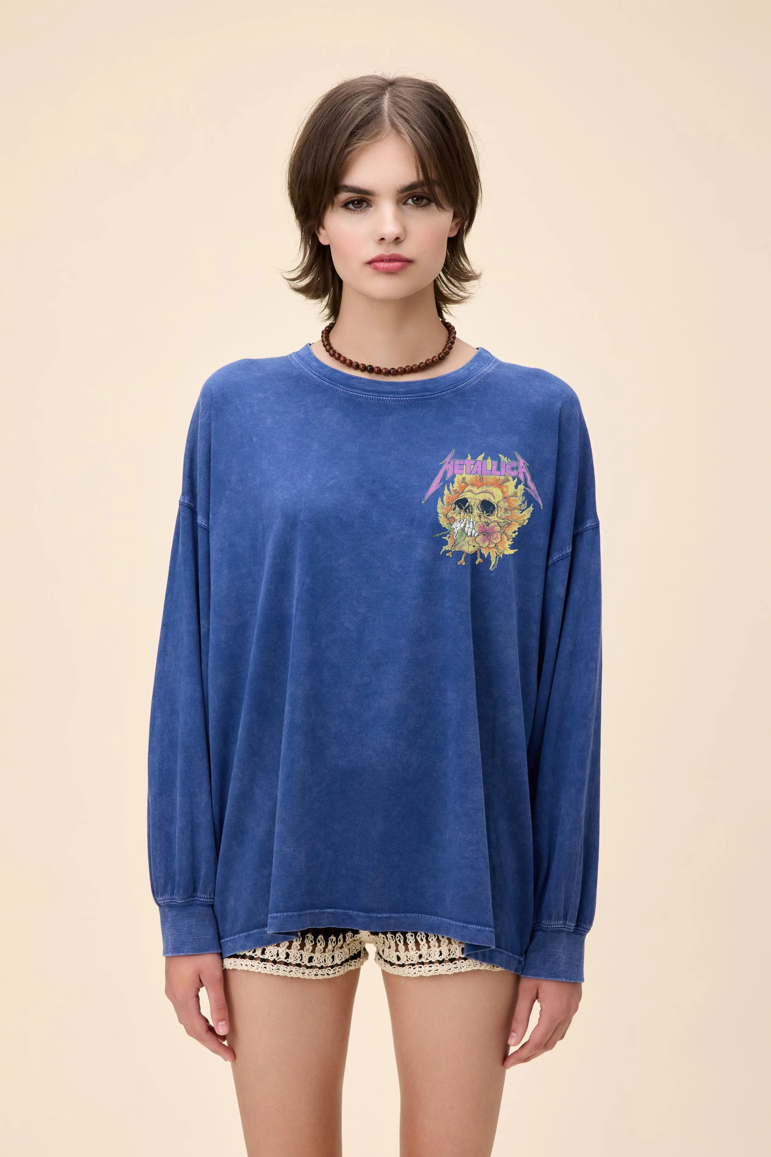 Metallica Flower Skull 1991 OS Long Sleeve sold by Daydreamer product image thumbnail 4