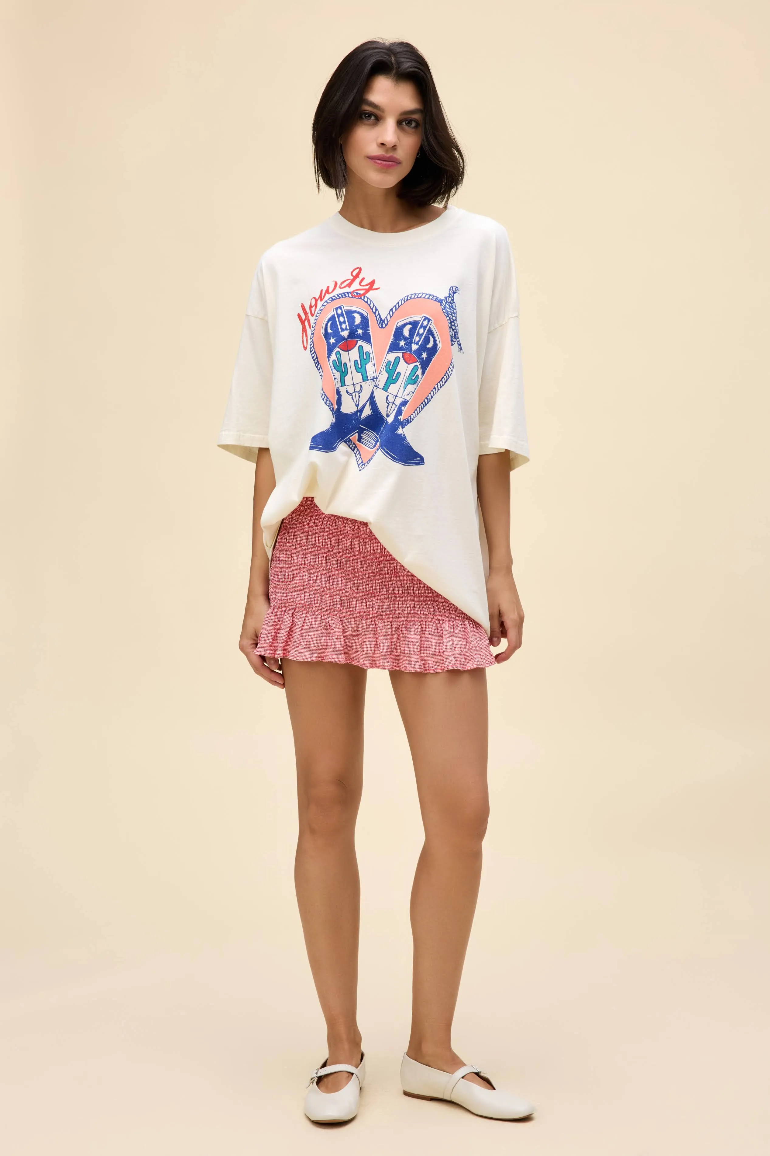 Howdy Boots OS Tee in Stone Vintage sold by Daydreamer product image thumbnail 3