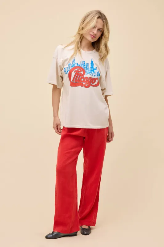 Chicago Skyline Oversized Jersey Tee sold by Daydreamer