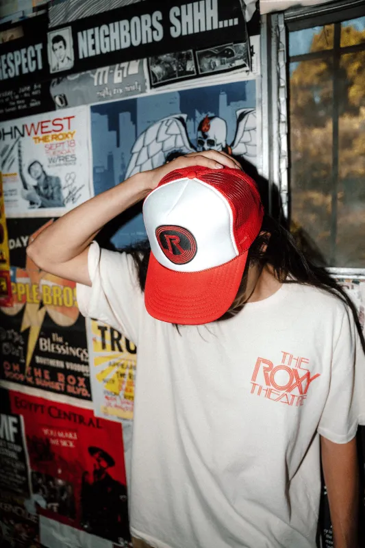 The Roxy Logo Trucker Hat sold by Daydreamer