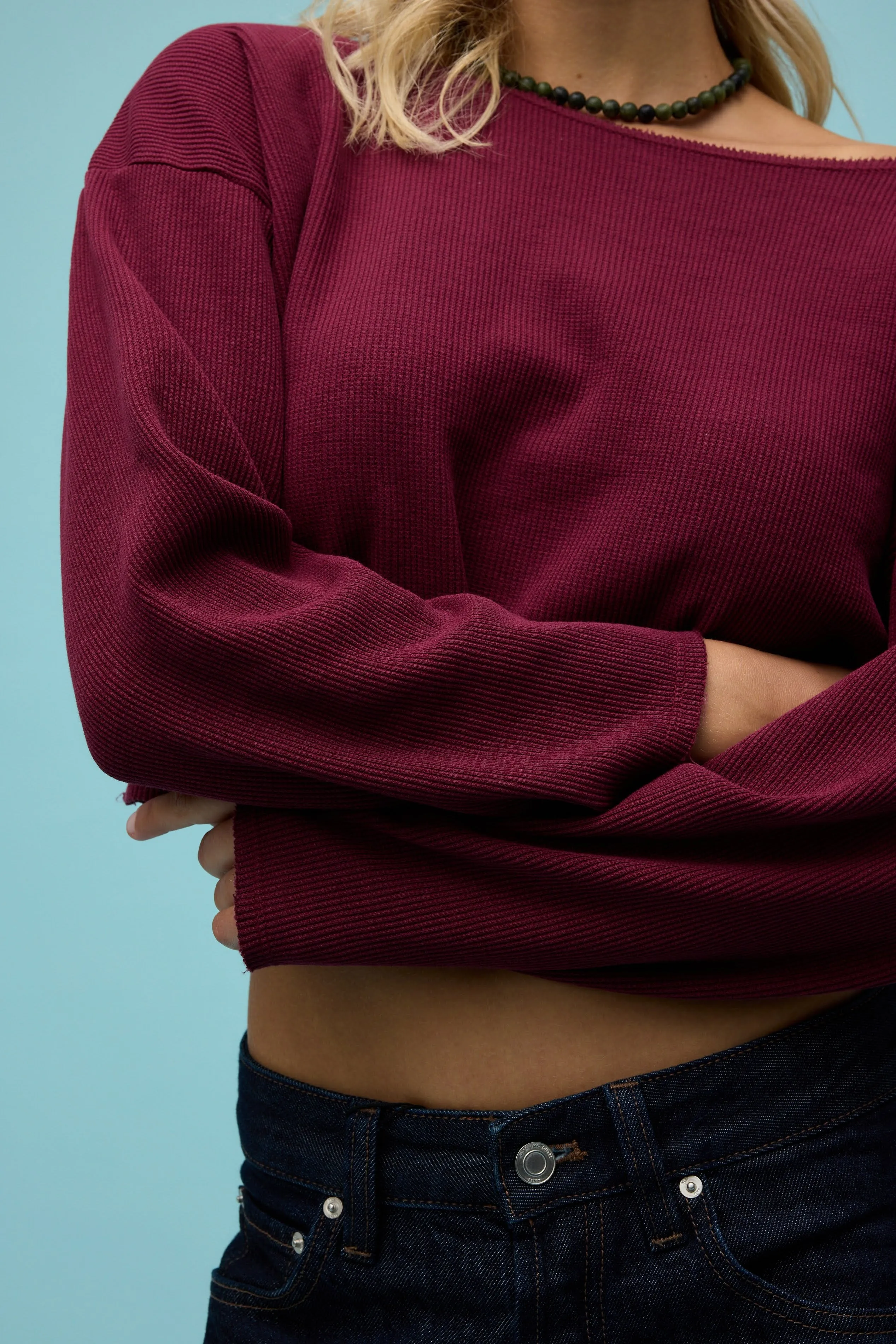 Solid Thermal Boatneck Long Sleeve sold by Daydreamer product image thumbnail 3