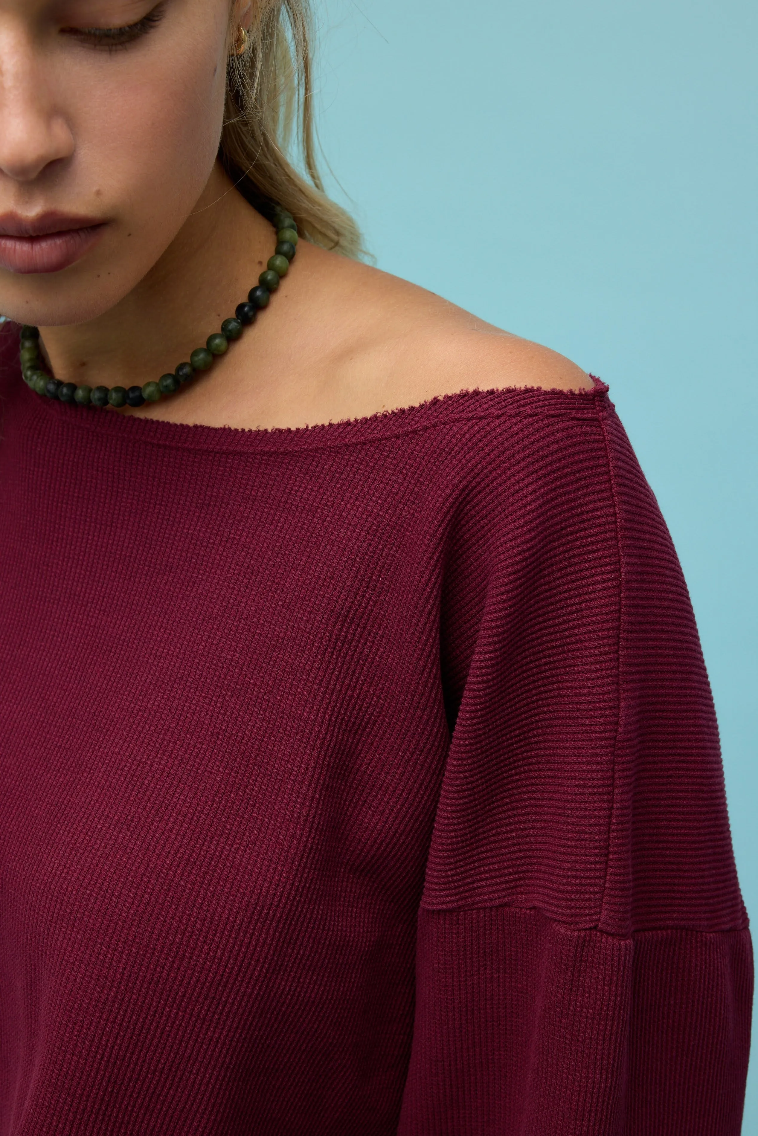 Solid Thermal Boatneck Long Sleeve sold by Daydreamer product image thumbnail 2