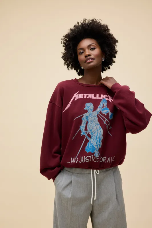 Metallica Justice For All Oversized Crew Sweatshirt sold by Daydreamer