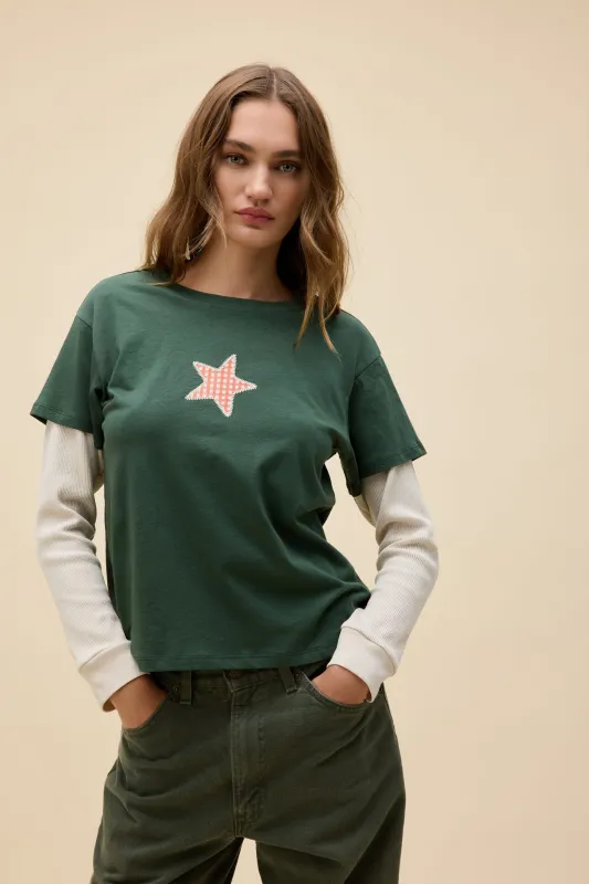 Applique Star Solo Twofer Long Sleeve sold by Daydreamer