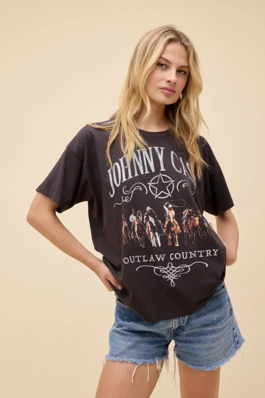Johnny Cash Outlaw Country Merch Tee sold by Daydreamer