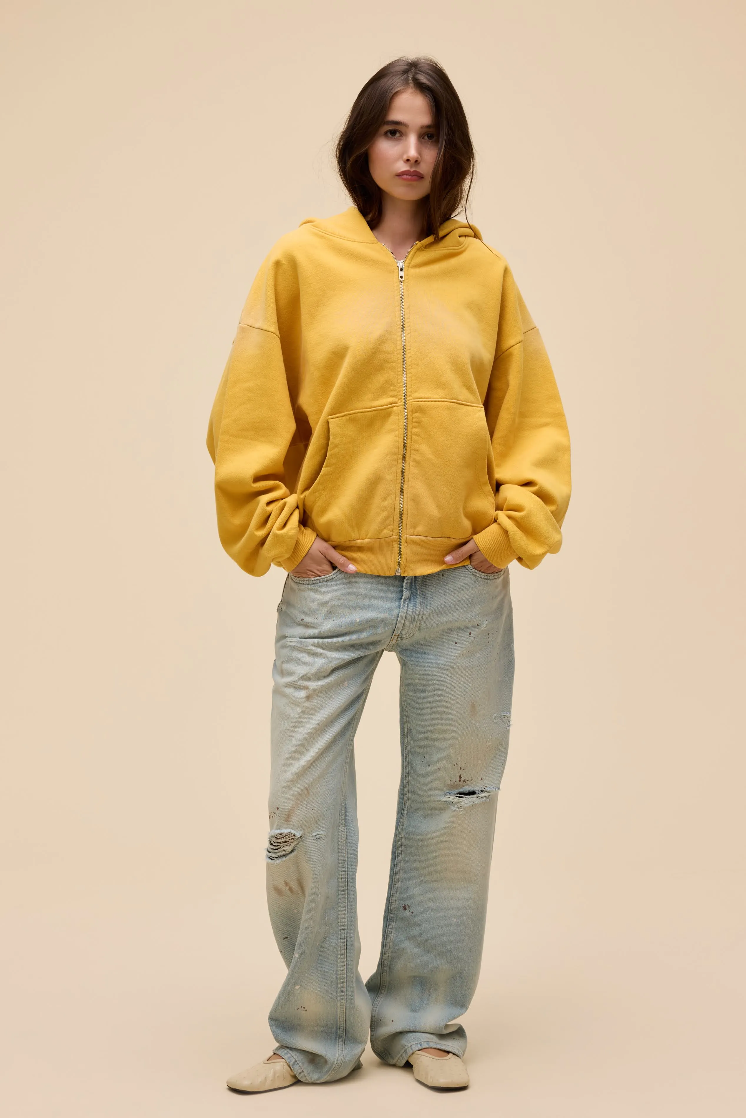 Solid Zip-Up Oversized Hoodie sold by Daydreamer product image thumbnail 3