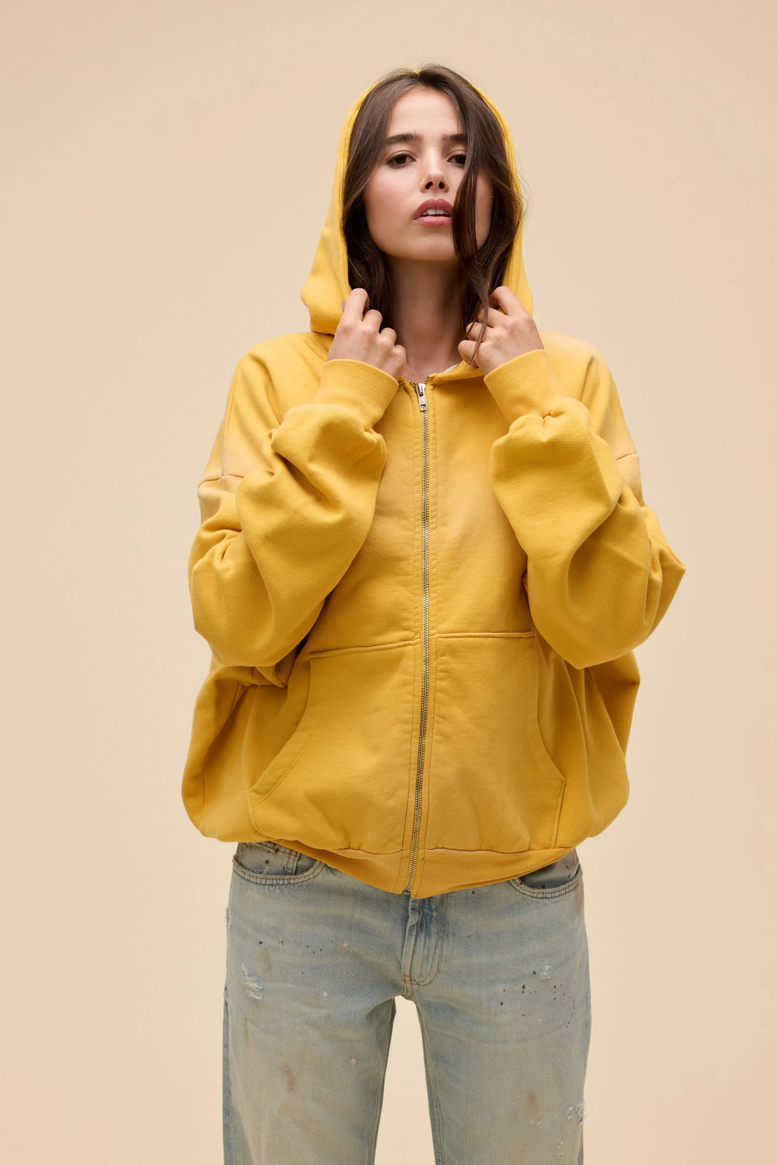 Solid Zip-Up Oversized Hoodie sold by Daydreamer product image thumbnail 2