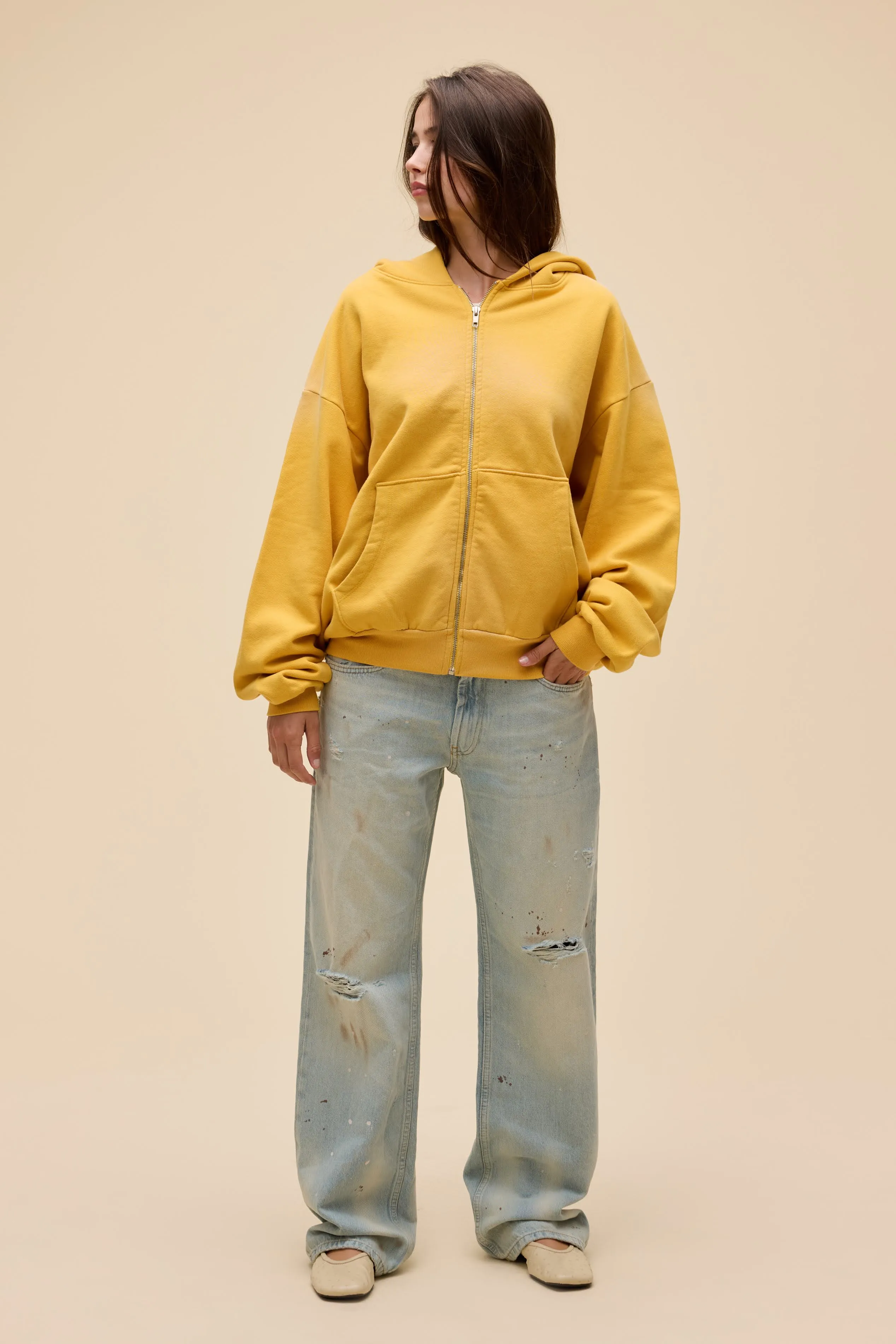 Solid Zip-Up Oversized Hoodie sold by Daydreamer product image thumbnail 5