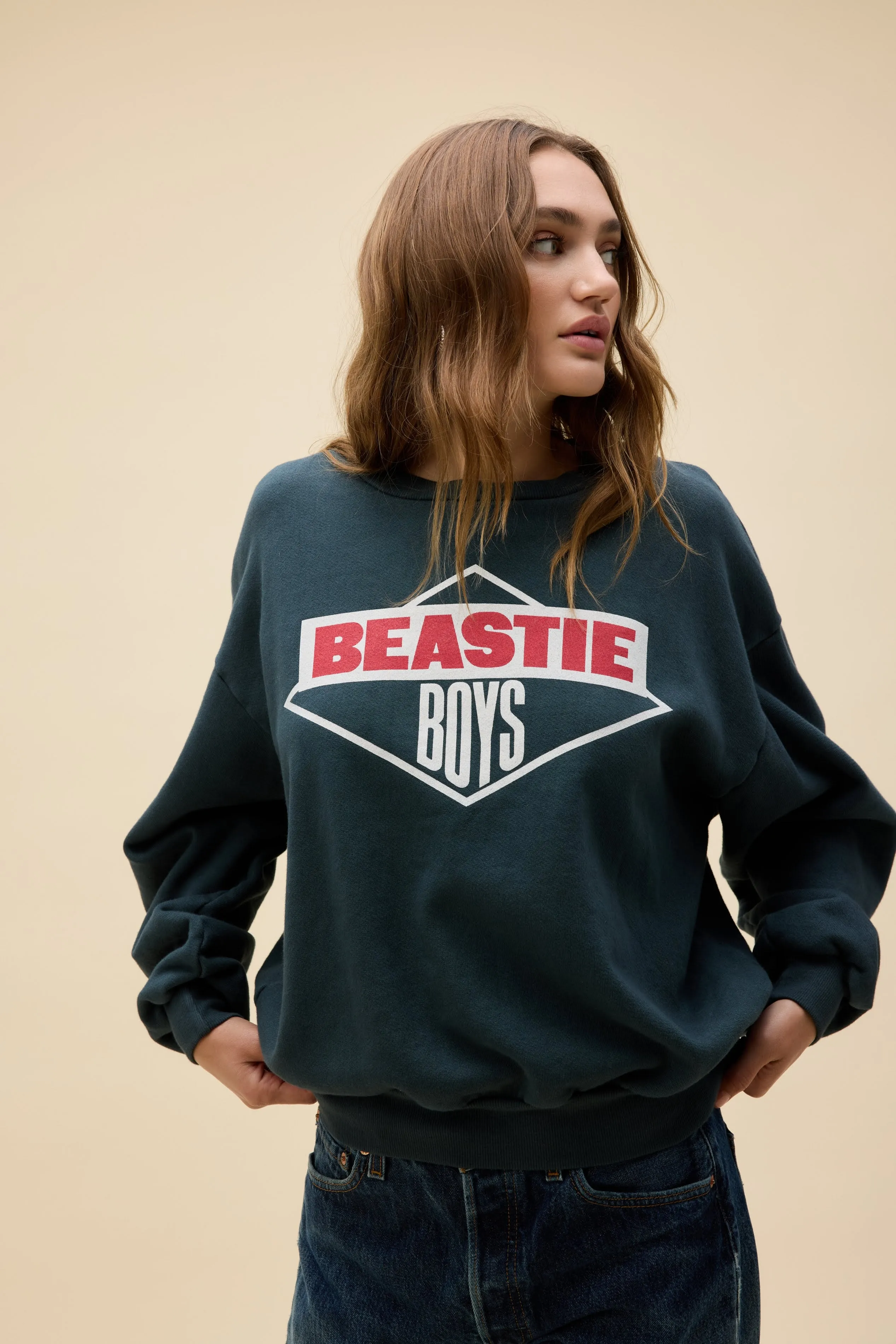 Beastie Boys Logo 84-86 Oversized Crew Sweatshirt sold by Daydreamer