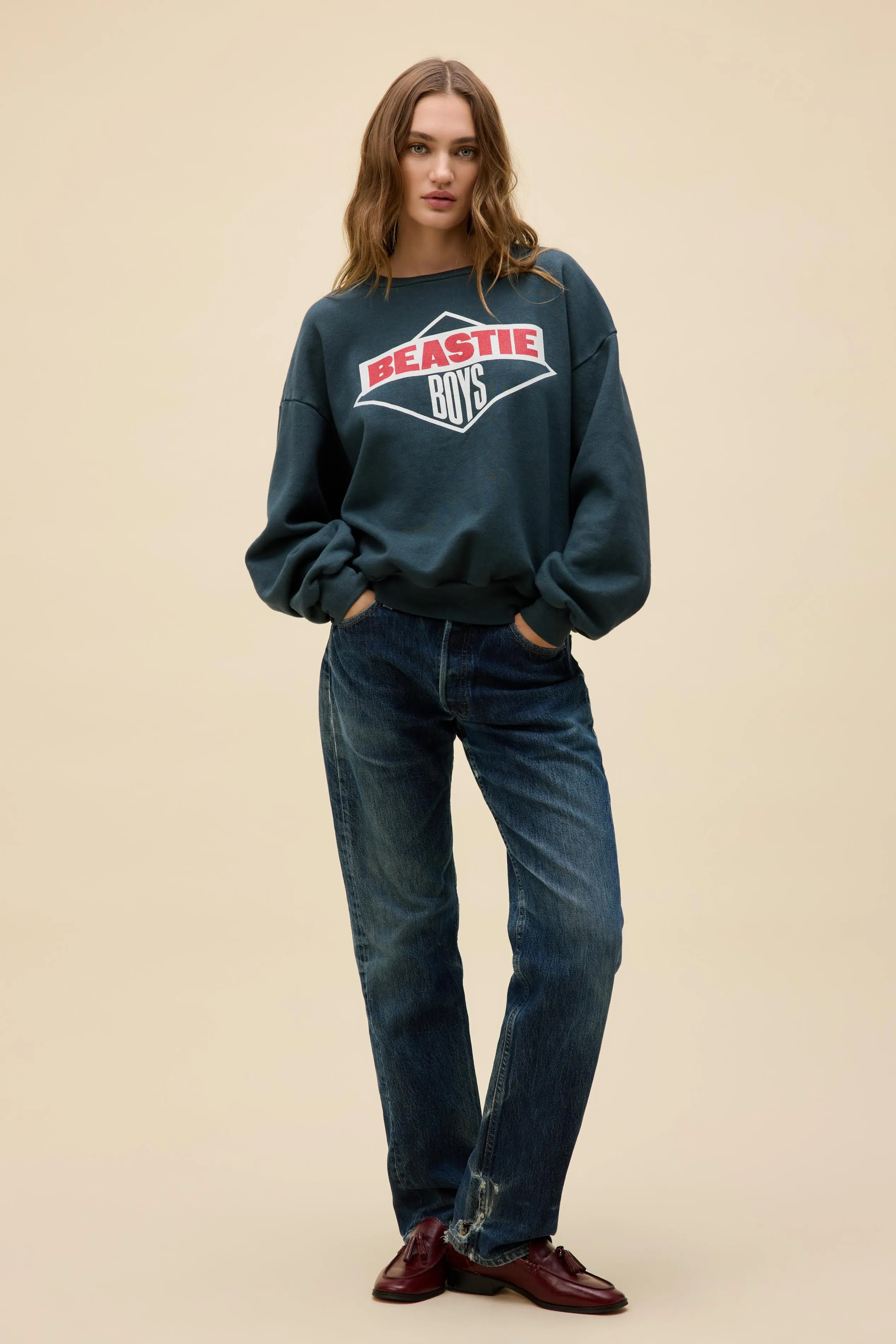 Beastie Boys Logo 84-86 Oversized Crew Sweatshirt sold by Daydreamer product image thumbnail 2