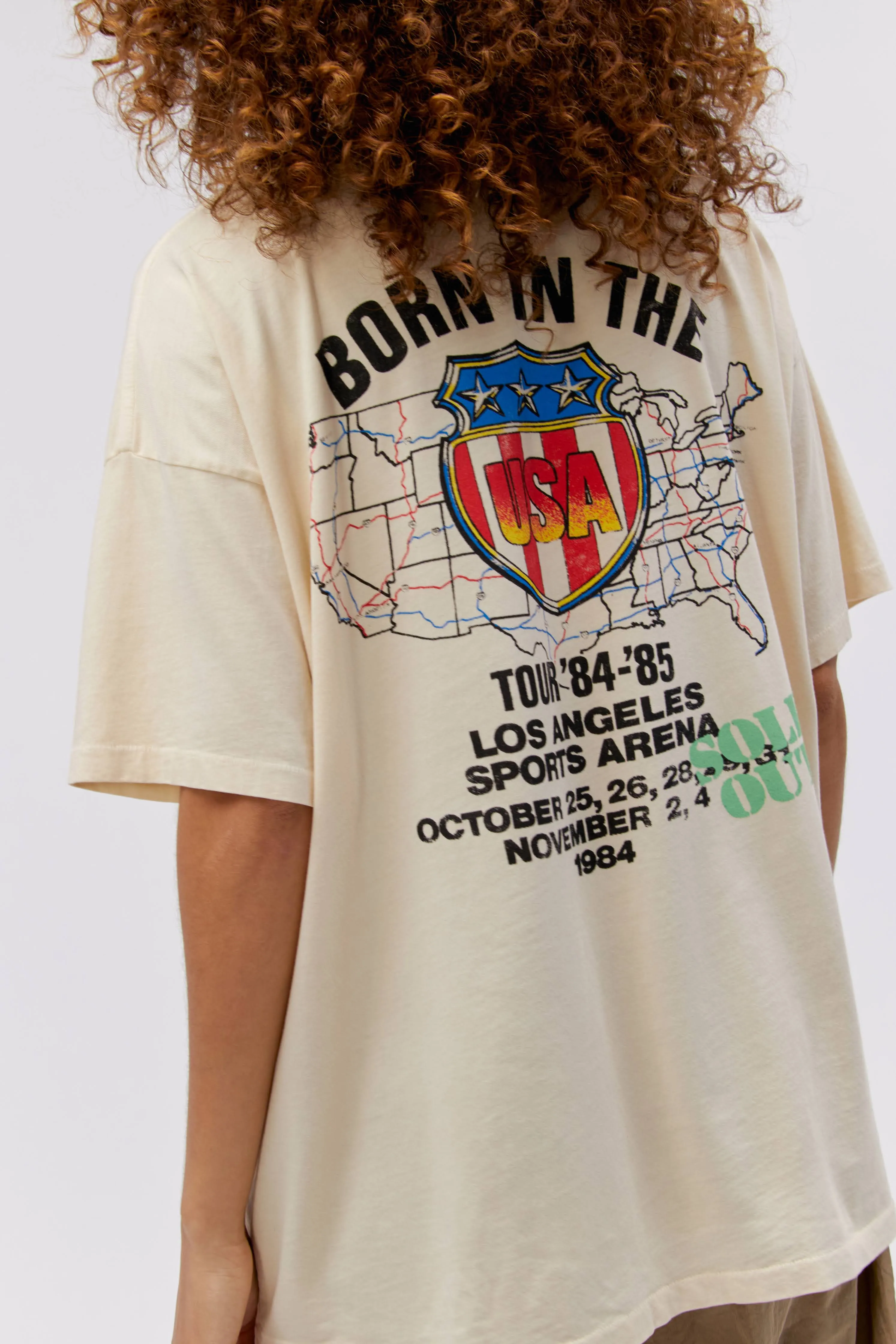 Bruce Springsteen Born In The USA Merch Tee In Stone Vintage sold by Daydreamer product image thumbnail 2